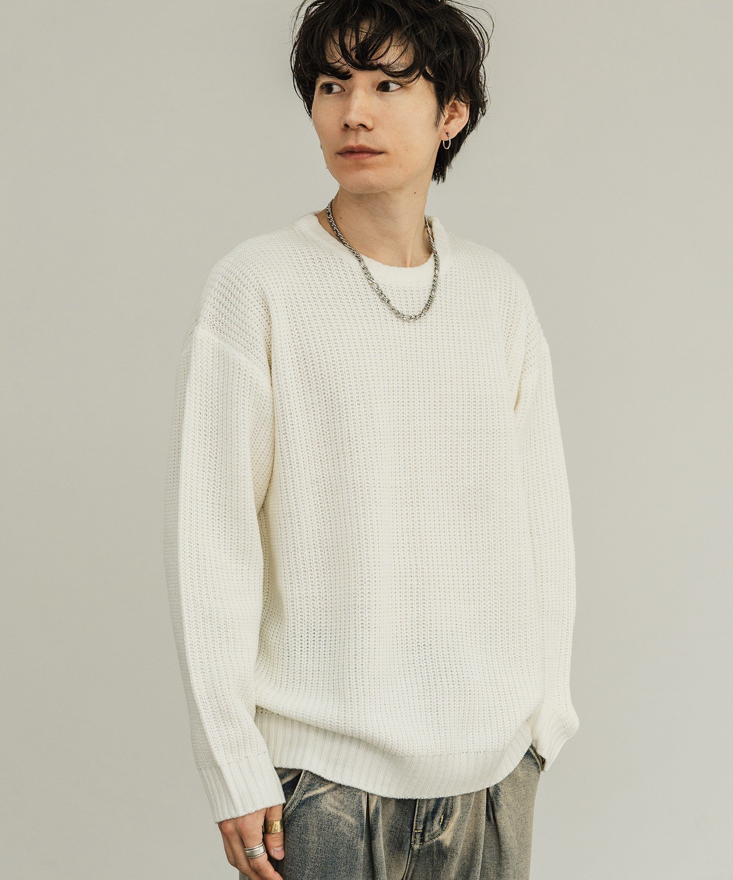 improves｜畦編み クルーネック ニットセーター | Rakuten Fashion