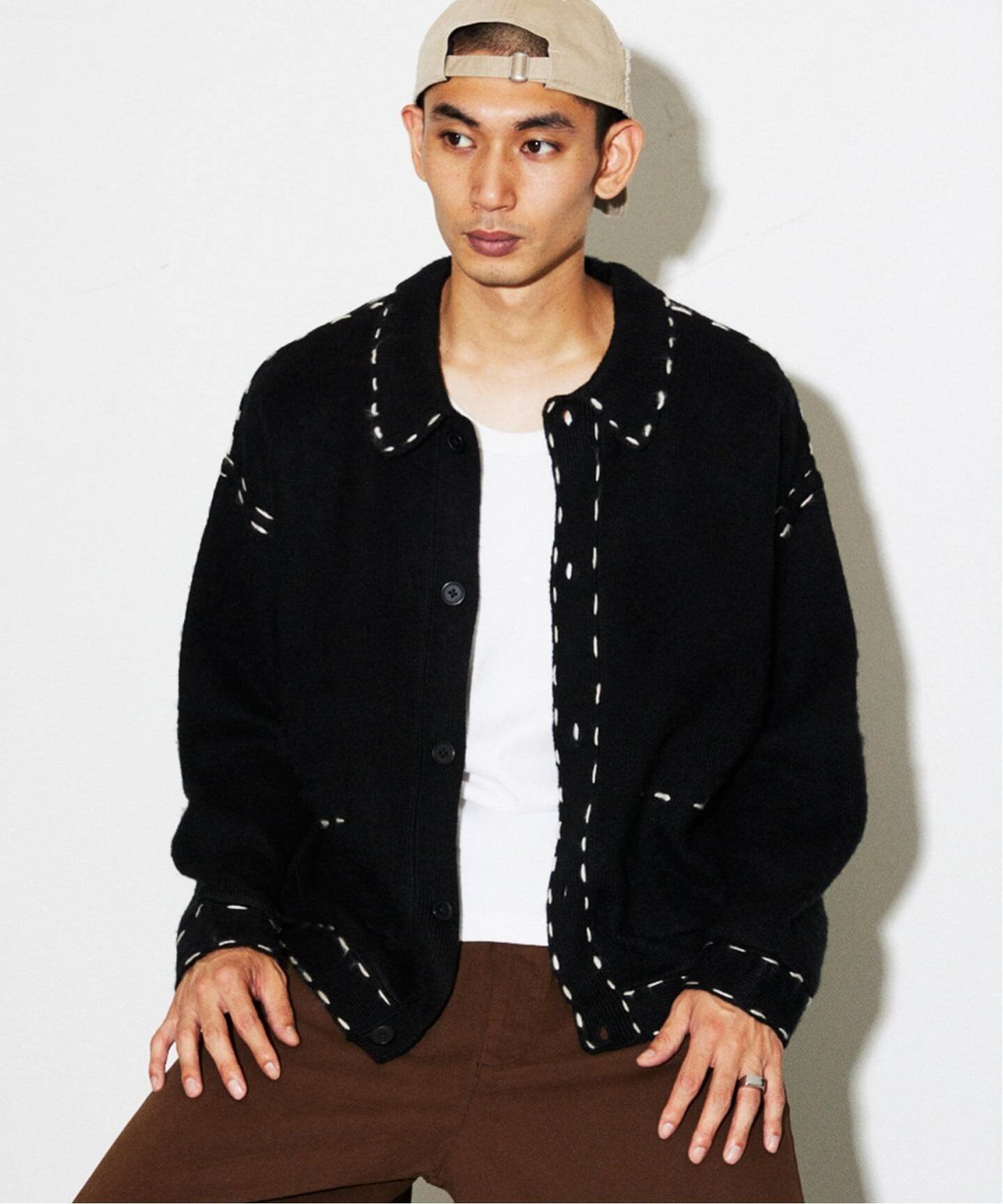 JOURNAL STANDARD｜ハンド ステッチ ブラッシュド カーディガン