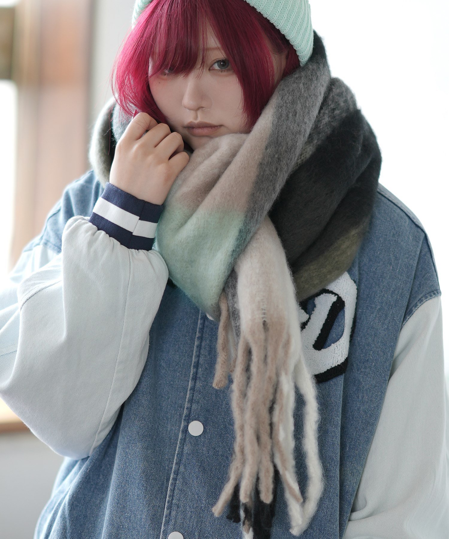 improves｜チェック柄 フリンジ マフラー | Rakuten Fashion(楽天