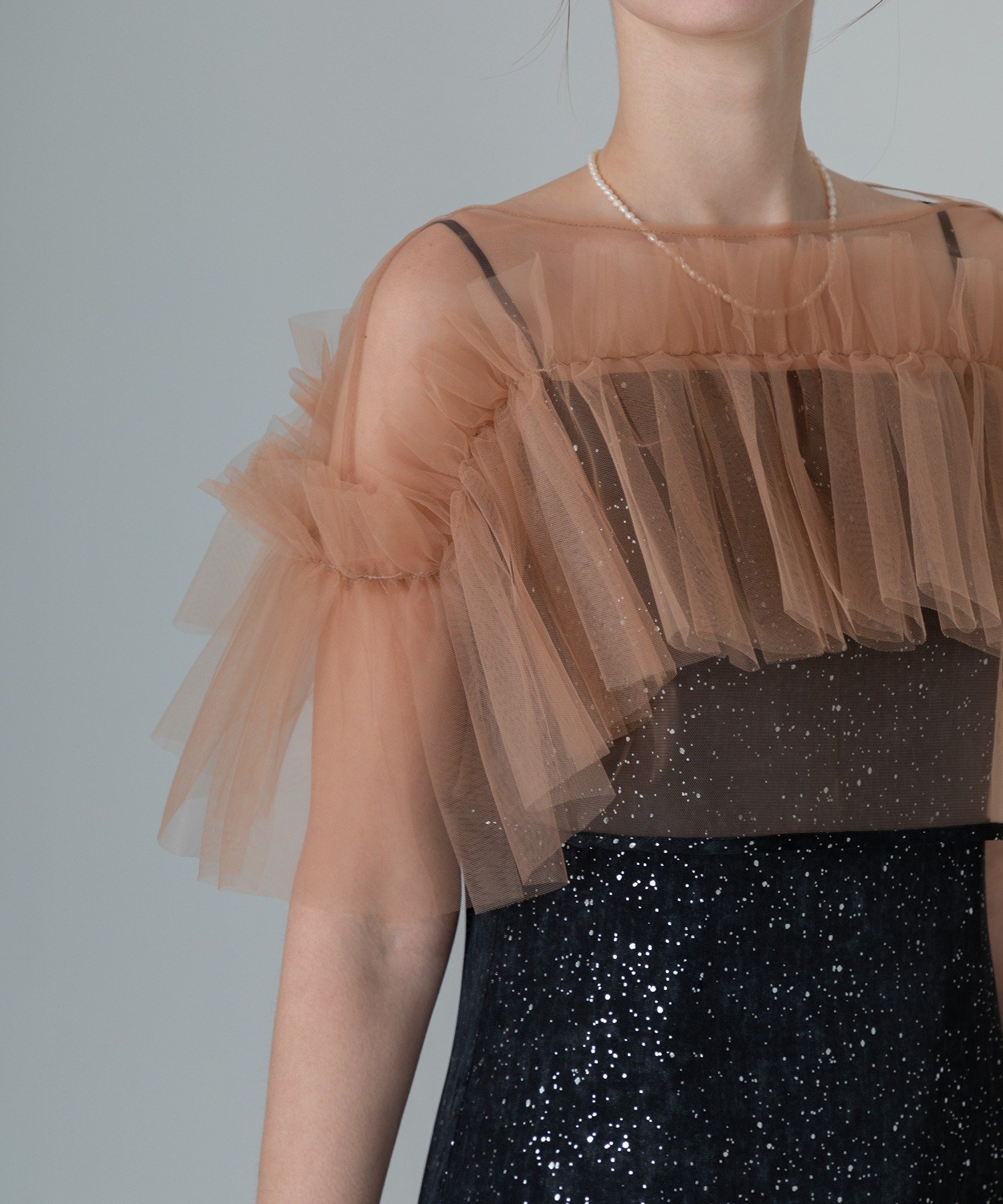 Leja｜LEJA-チュールフリルボレロペイントマーメイドワンピースドレス