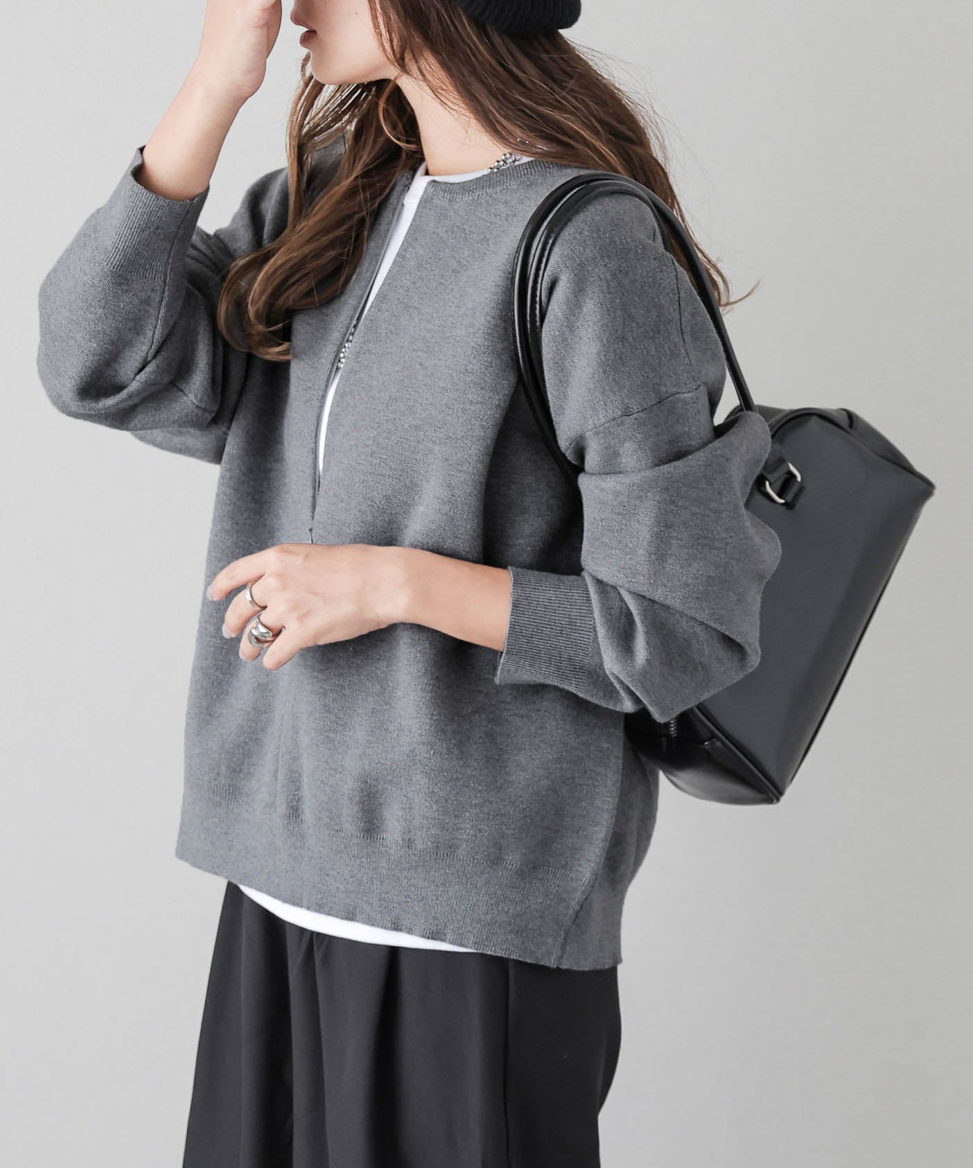 Lajour｜センタージップアップニットトップス | Rakuten Fashion(楽天