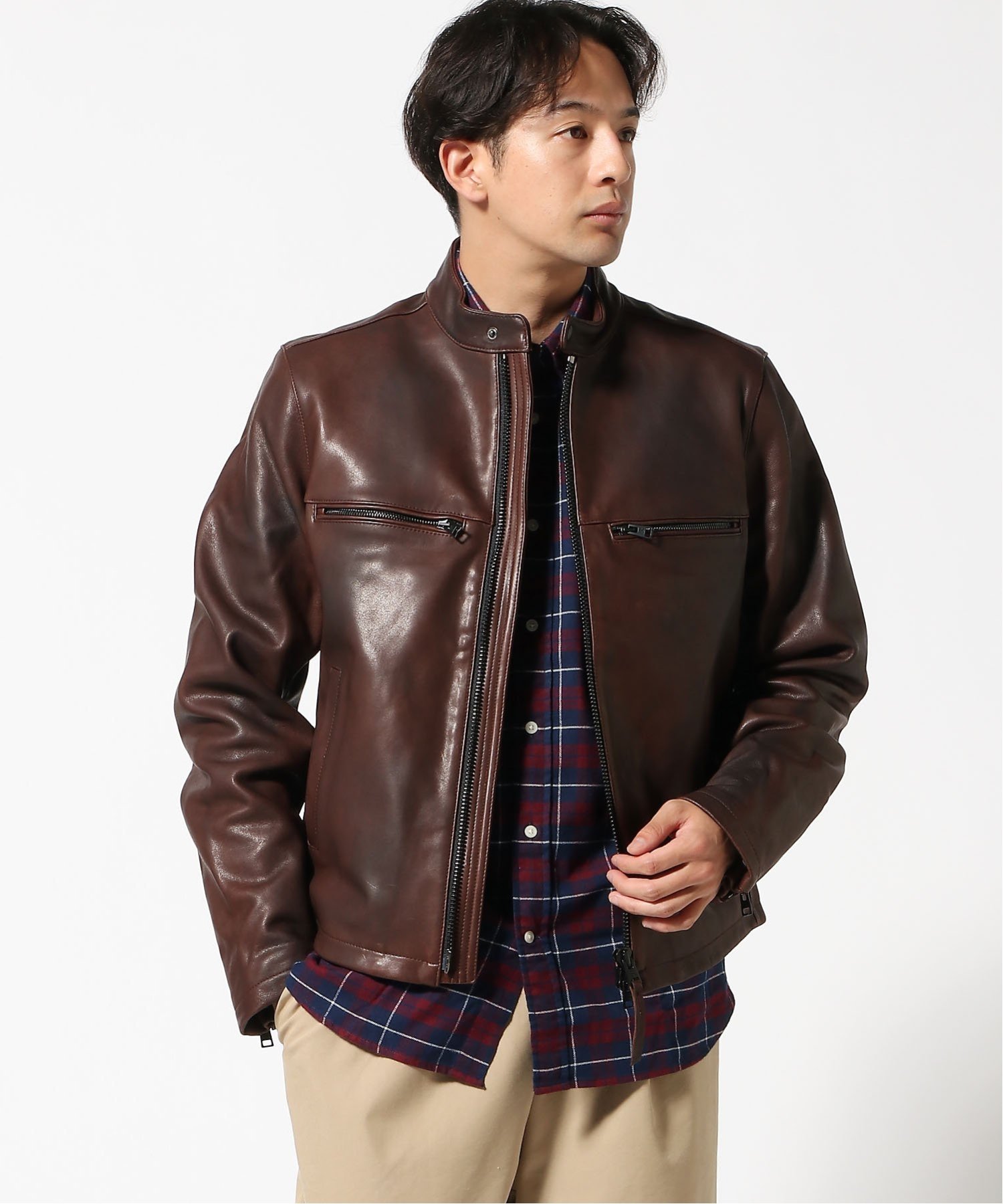 BANANA REPUBLIC｜(M)レザー バイカージャケット | Rakuten Fashion