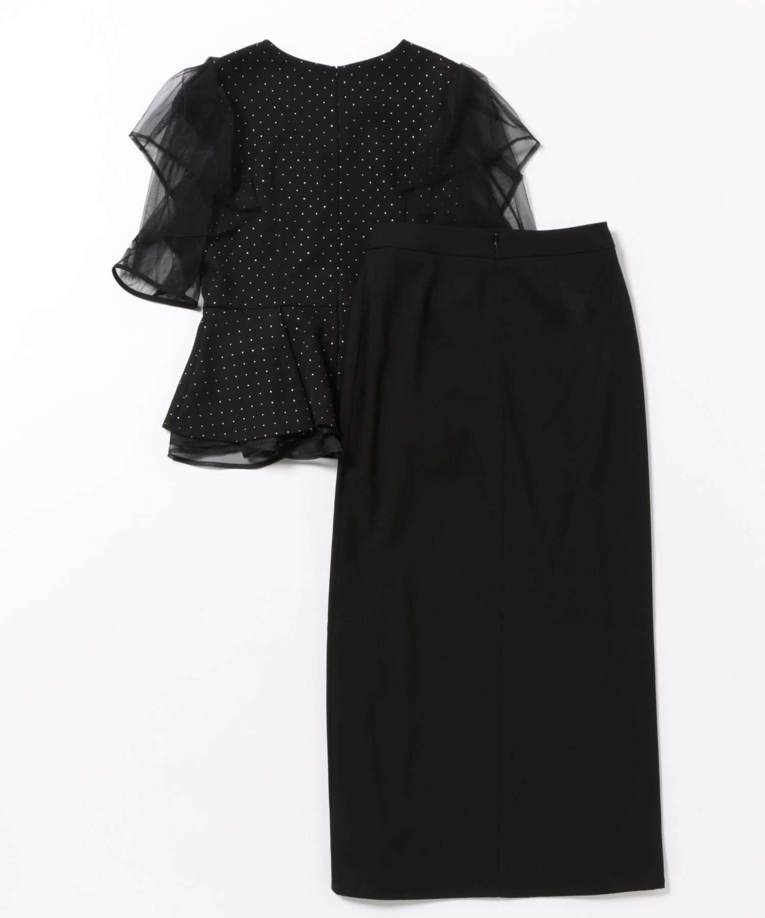 Leja｜Leja-ドットストーンチュールペプラムセパレートIラインドレス