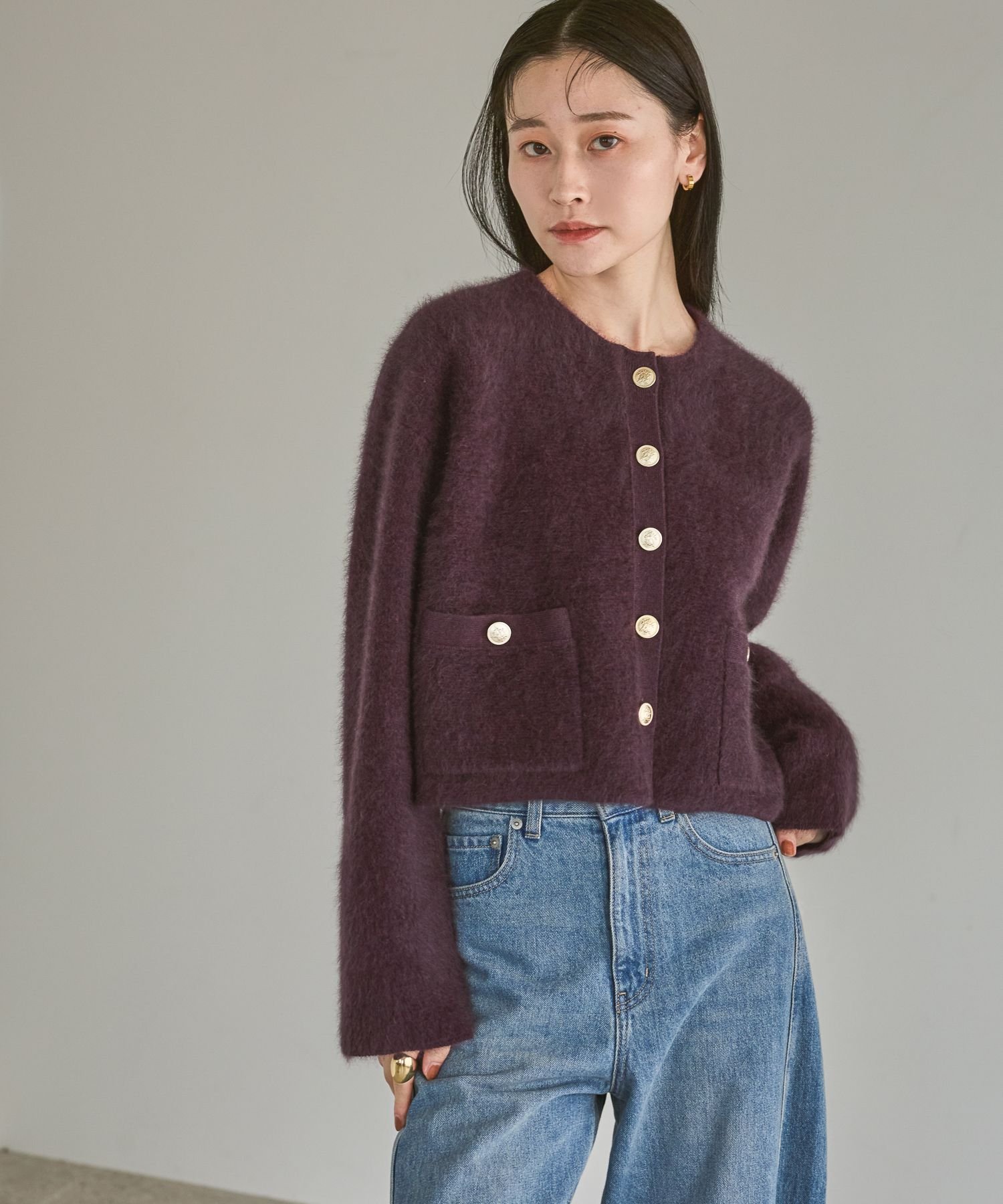 A part by｜CNラクーンコンキンボタンカーディガン | Rakuten Fashion