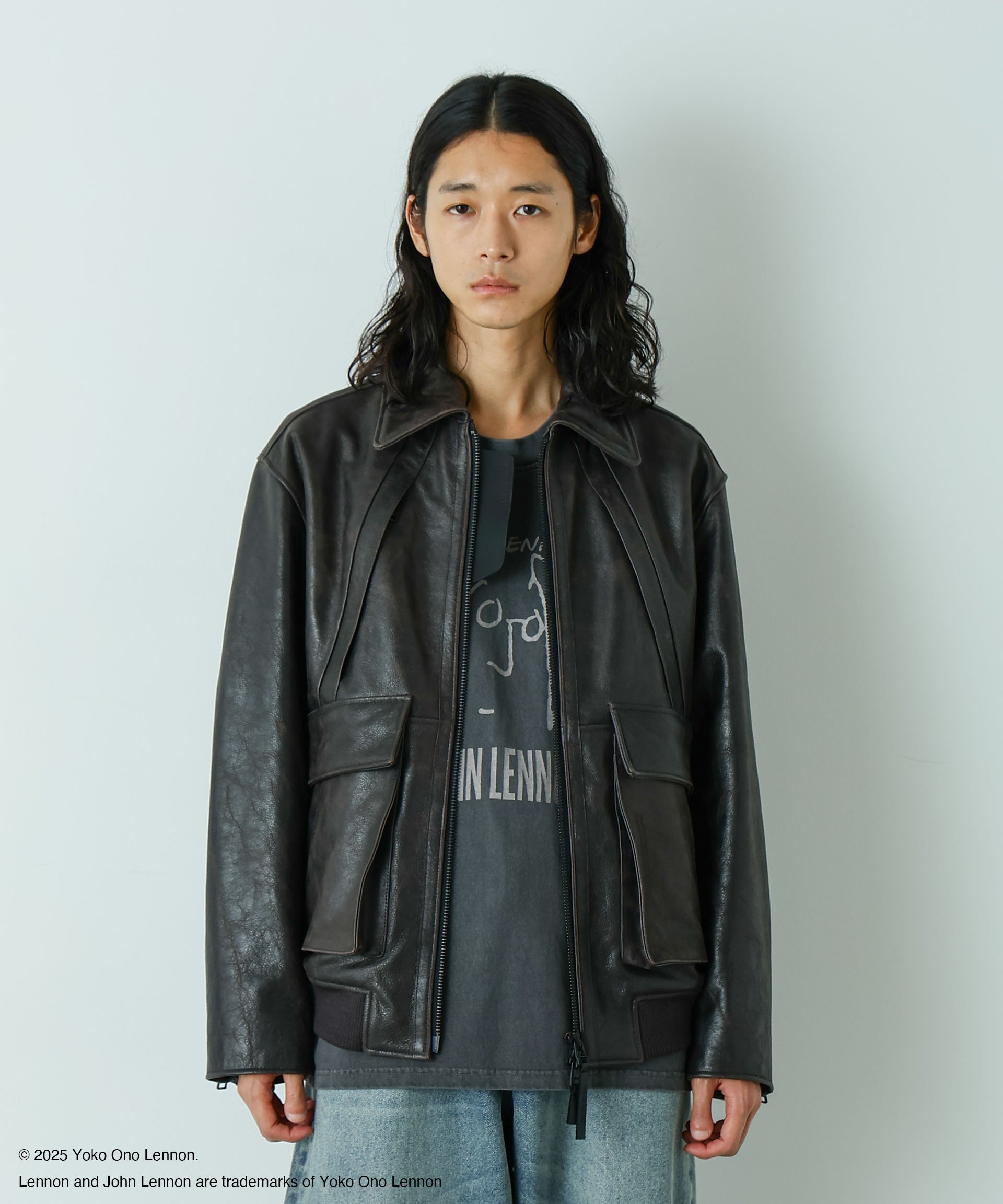 NANO universe｜「HOTEL PALACE」 シングルライダース レザーJKT