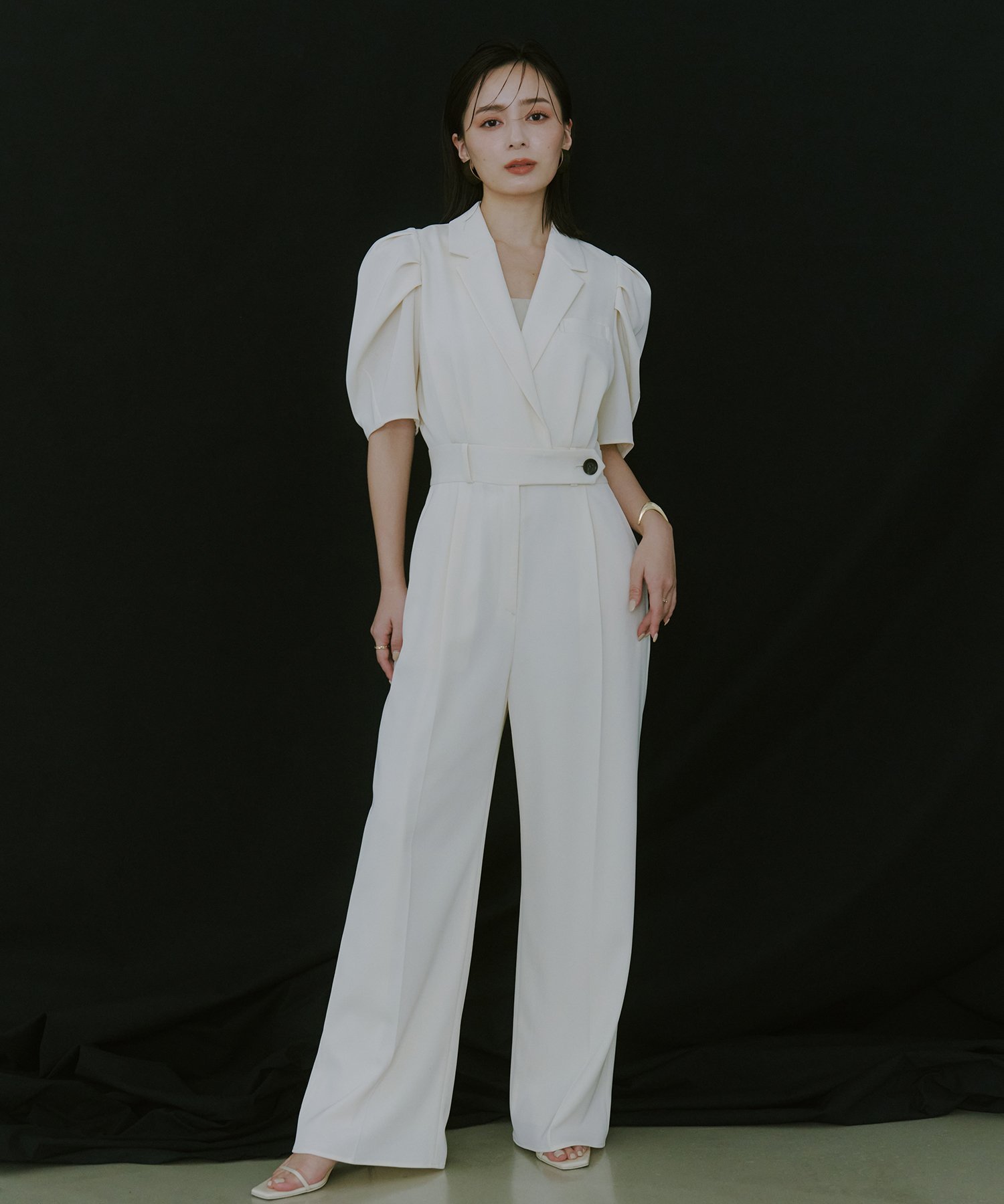 anuans｜タックスリーブテーラードオールインワン | Rakuten Fashion