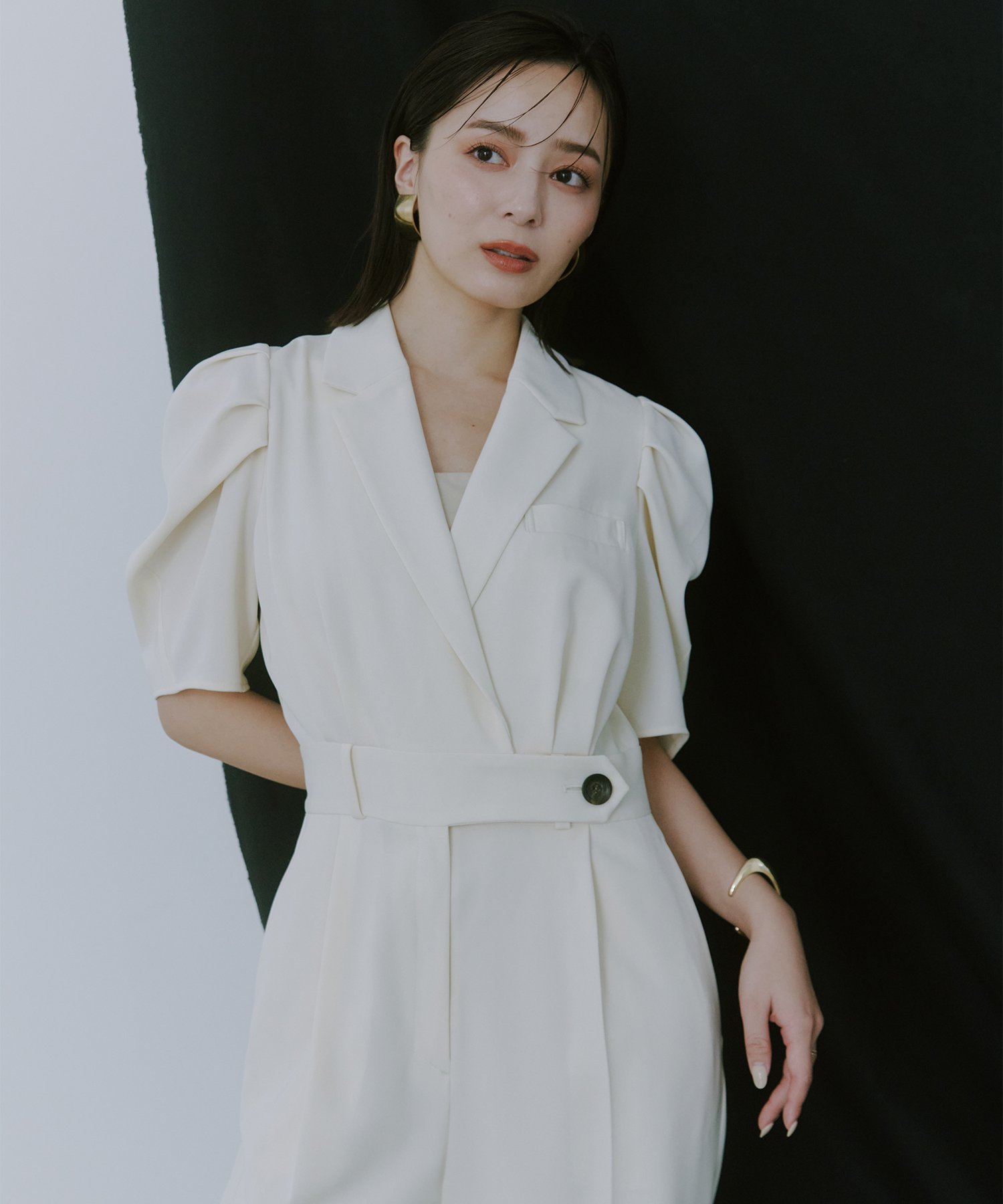 anuans｜タックスリーブテーラードオールインワン | Rakuten Fashion