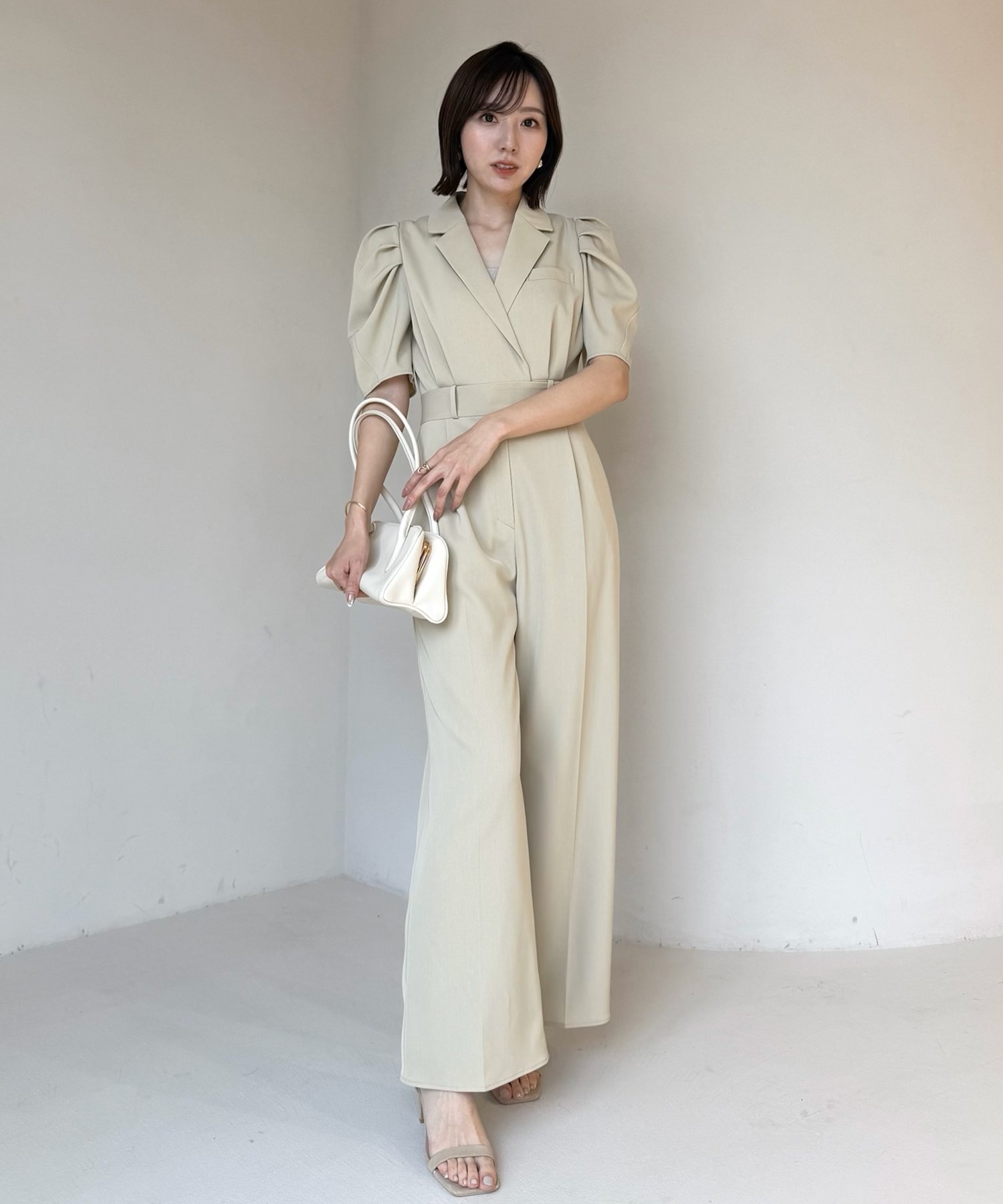 anuans｜タックスリーブテーラードオールインワン | Rakuten Fashion