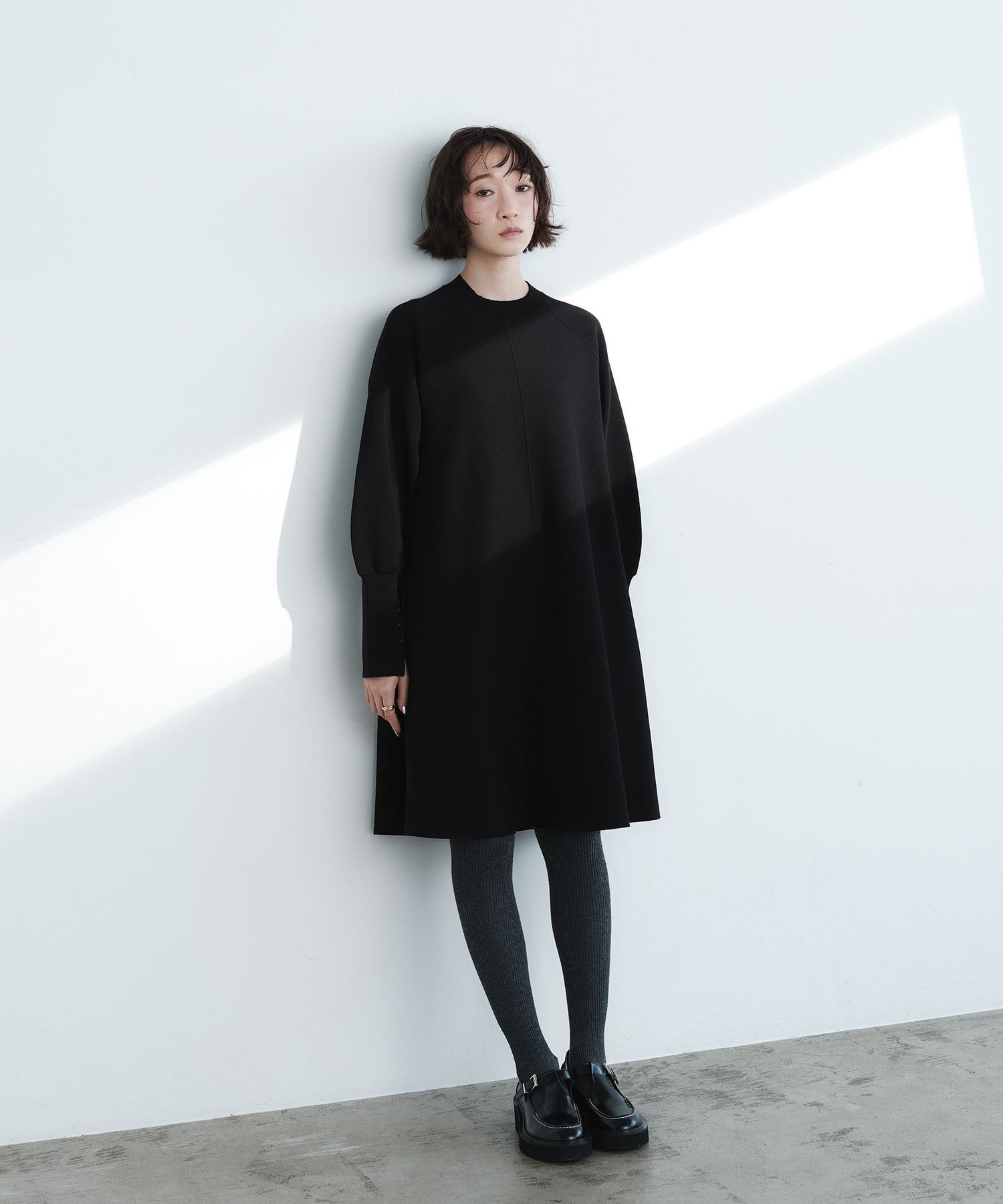 ユナイテッドアローズ EMMELREFINES クルーネックAラインワンピース UNITED ARROWS green label relaxing｜<EMMEL REFINES>EM クルーネック