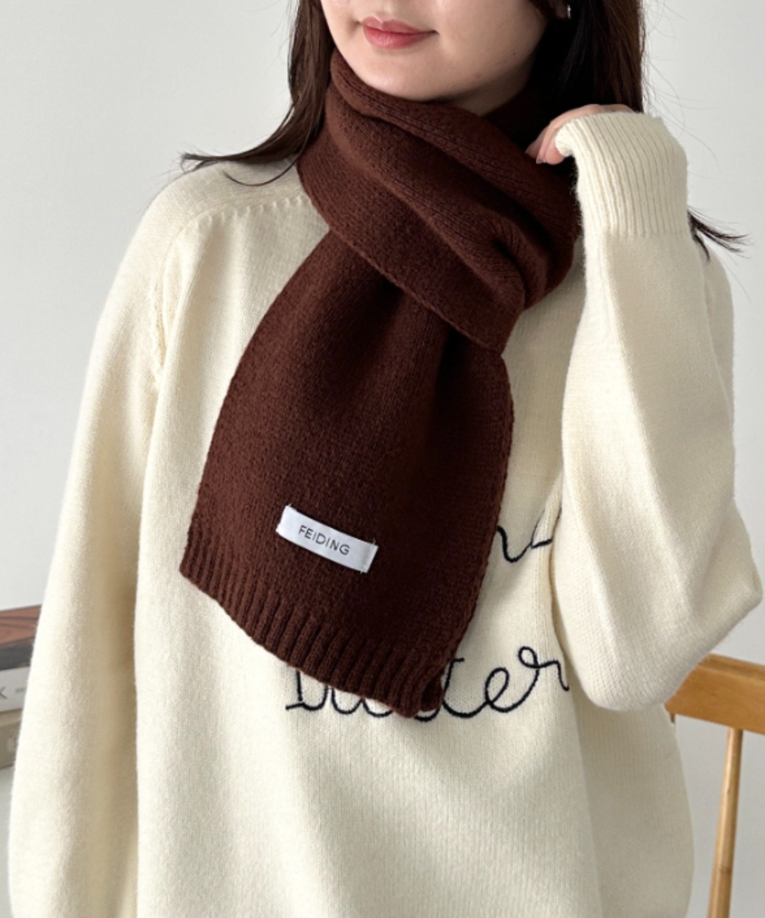 Outfitter lab｜【洗濯機OK!/全8色展開】ショートニットマフラー