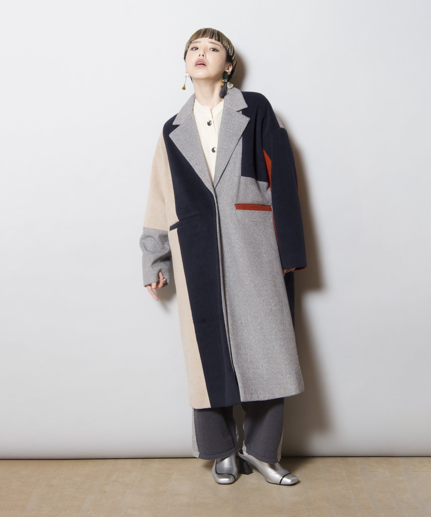 OSMOSIS｜カラーブロックチェスターコート | Rakuten Fashion(楽天