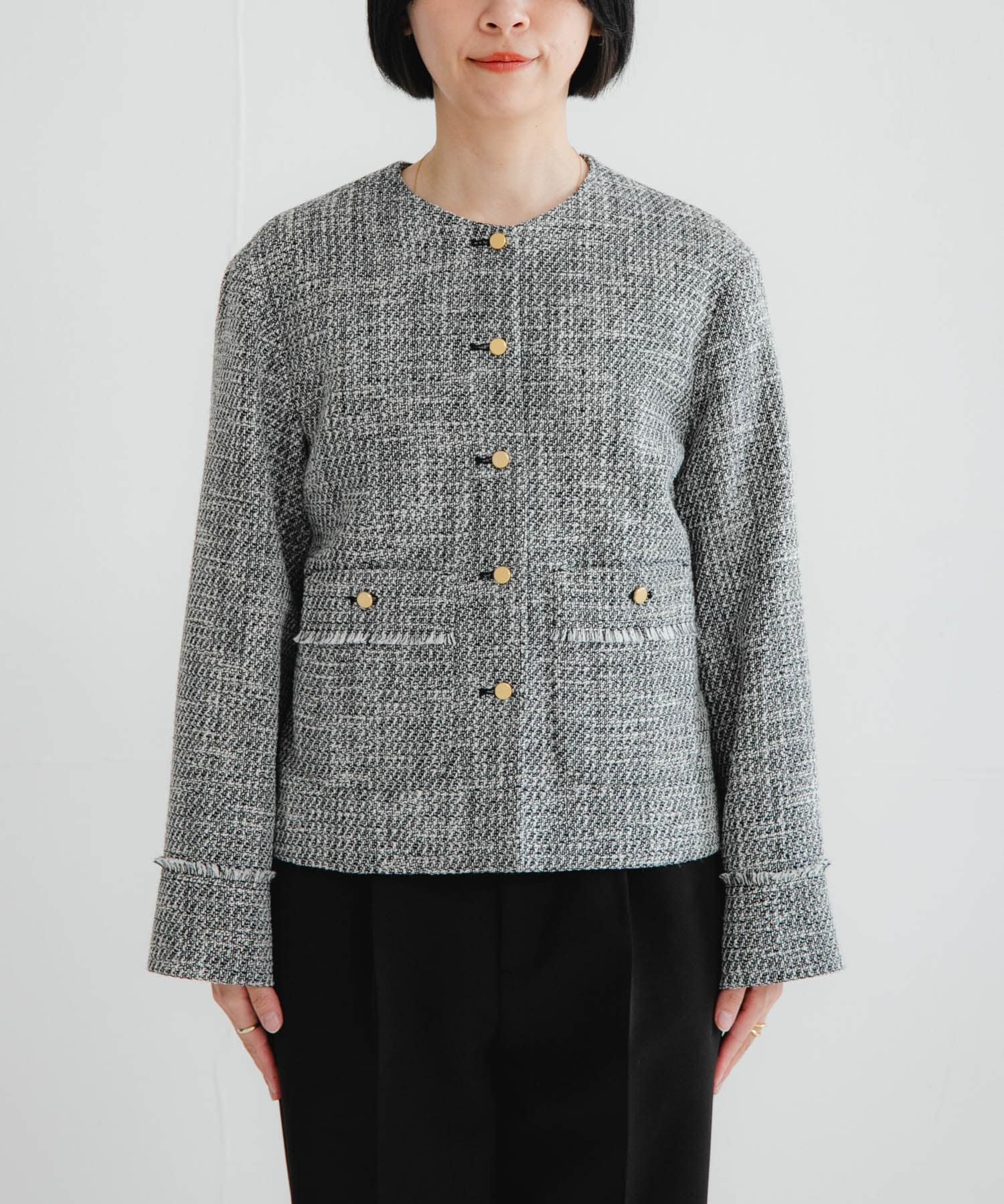 URBAN RESEARCH｜ノーカラーツイードジャケット | Rakuten Fashion