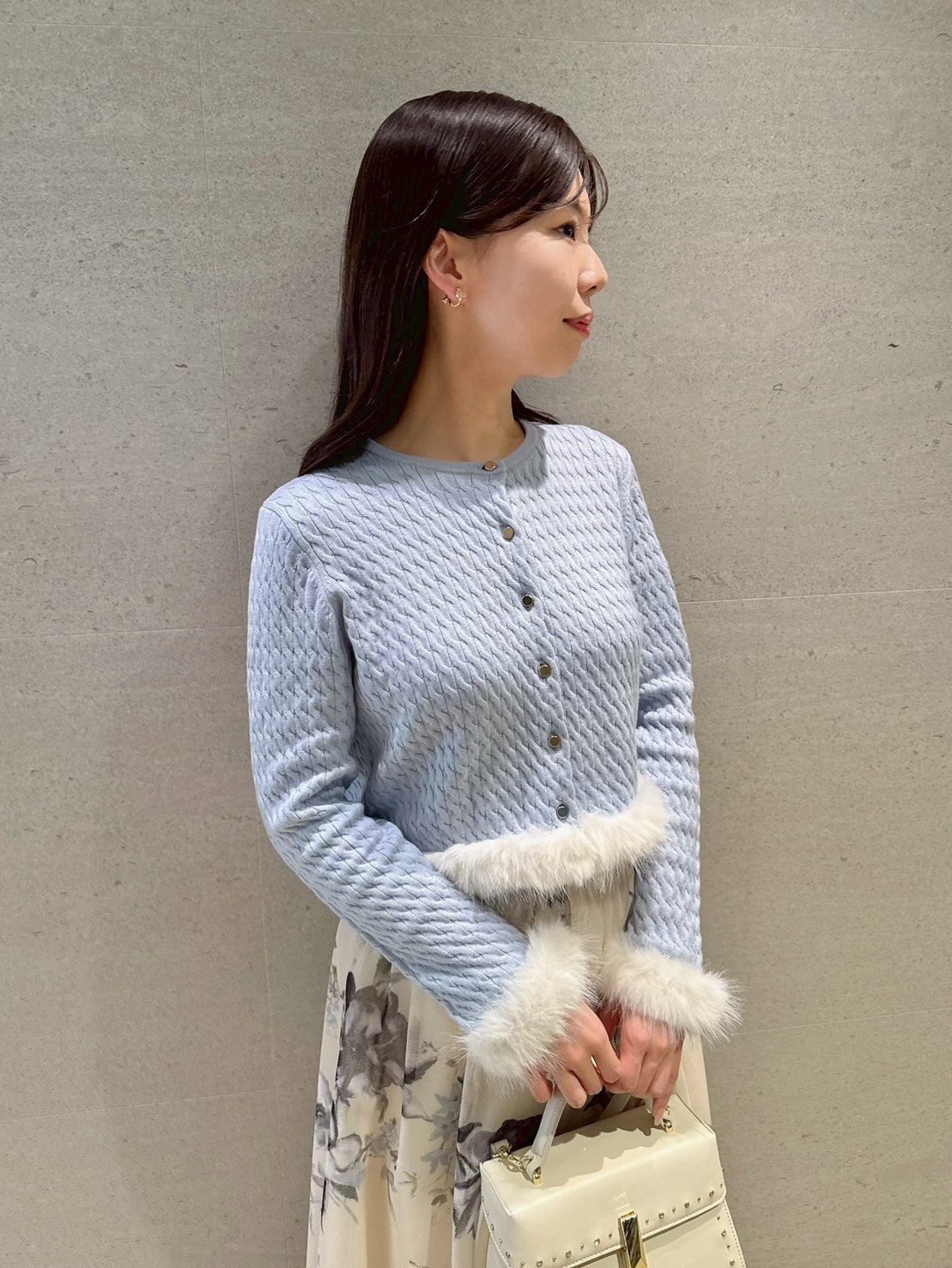 CELFORD｜【限定カラーあり】シルクカシミア混ファートリム