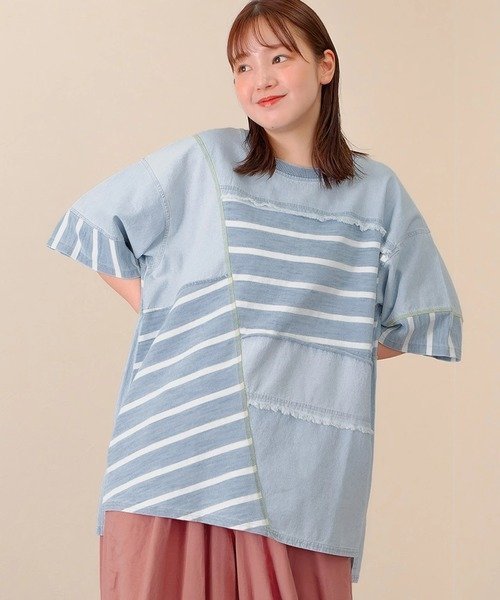 楽天市場】フリンジ（柄ボーダー）（Tシャツ・カットソー｜トップス