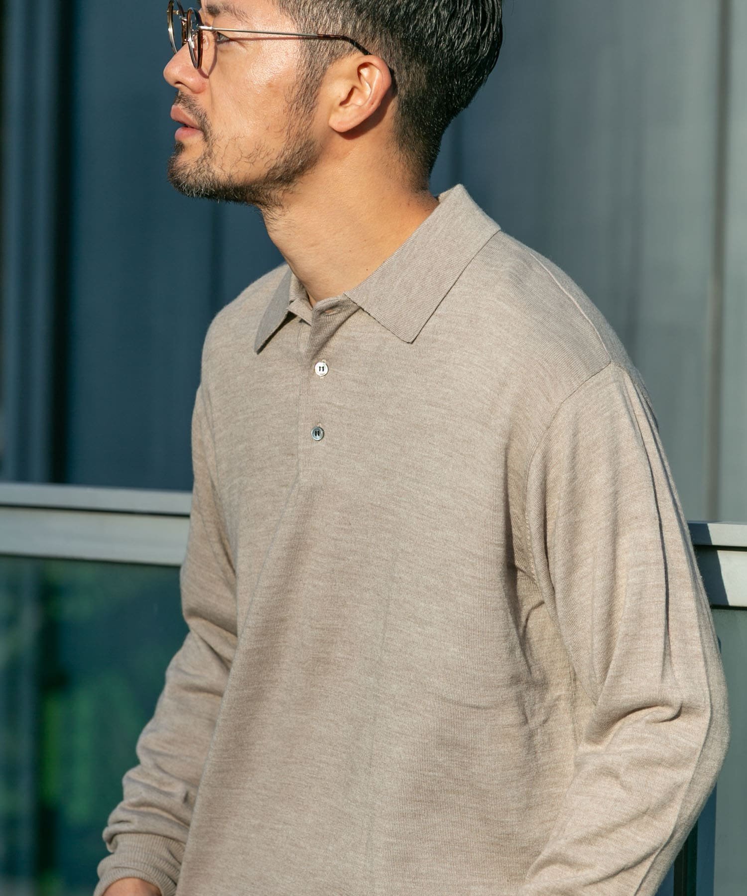 URBAN RESEARCH ROSSO｜イタリア糸メリノウールニットポロシャツ