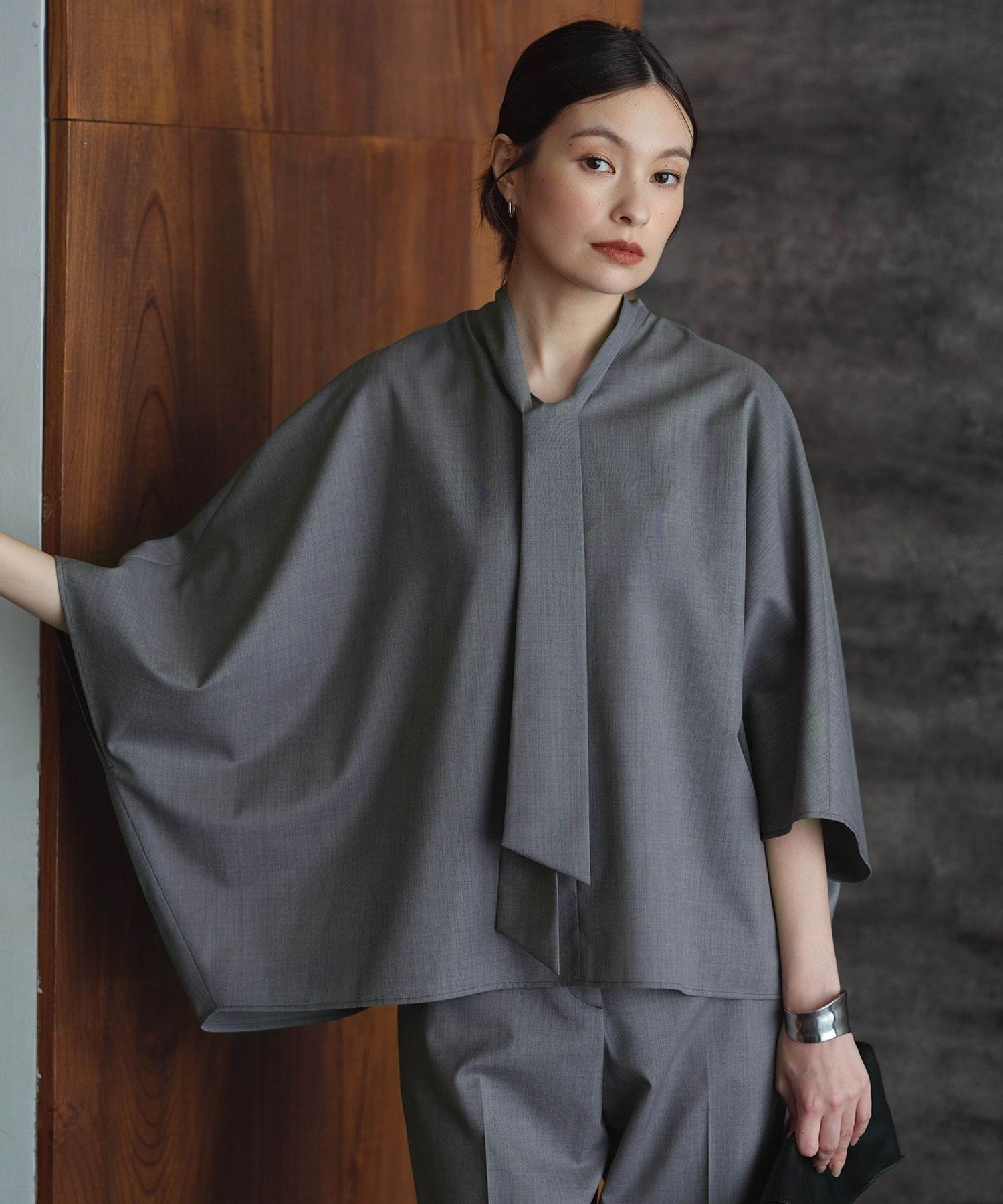 ICB｜【洗える】T/Wブロード ボウタイブラウス | Rakuten Fashion(楽天