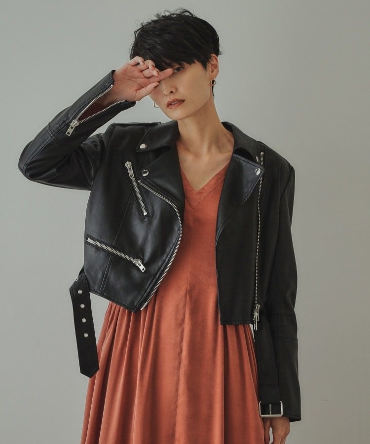 OPAQUE.CLIP｜【大草直子さんコラボ】ショート丈ライダースジャケット