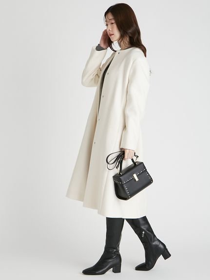 CELFORD｜カシミヤ混ノーカラーコート | Rakuten Fashion(楽天