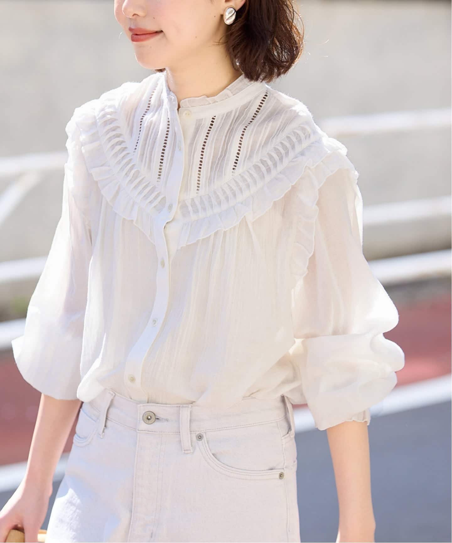 SLOBE IENA｜《WEB限定/予約》フリルピンタックブラウス | Rakuten