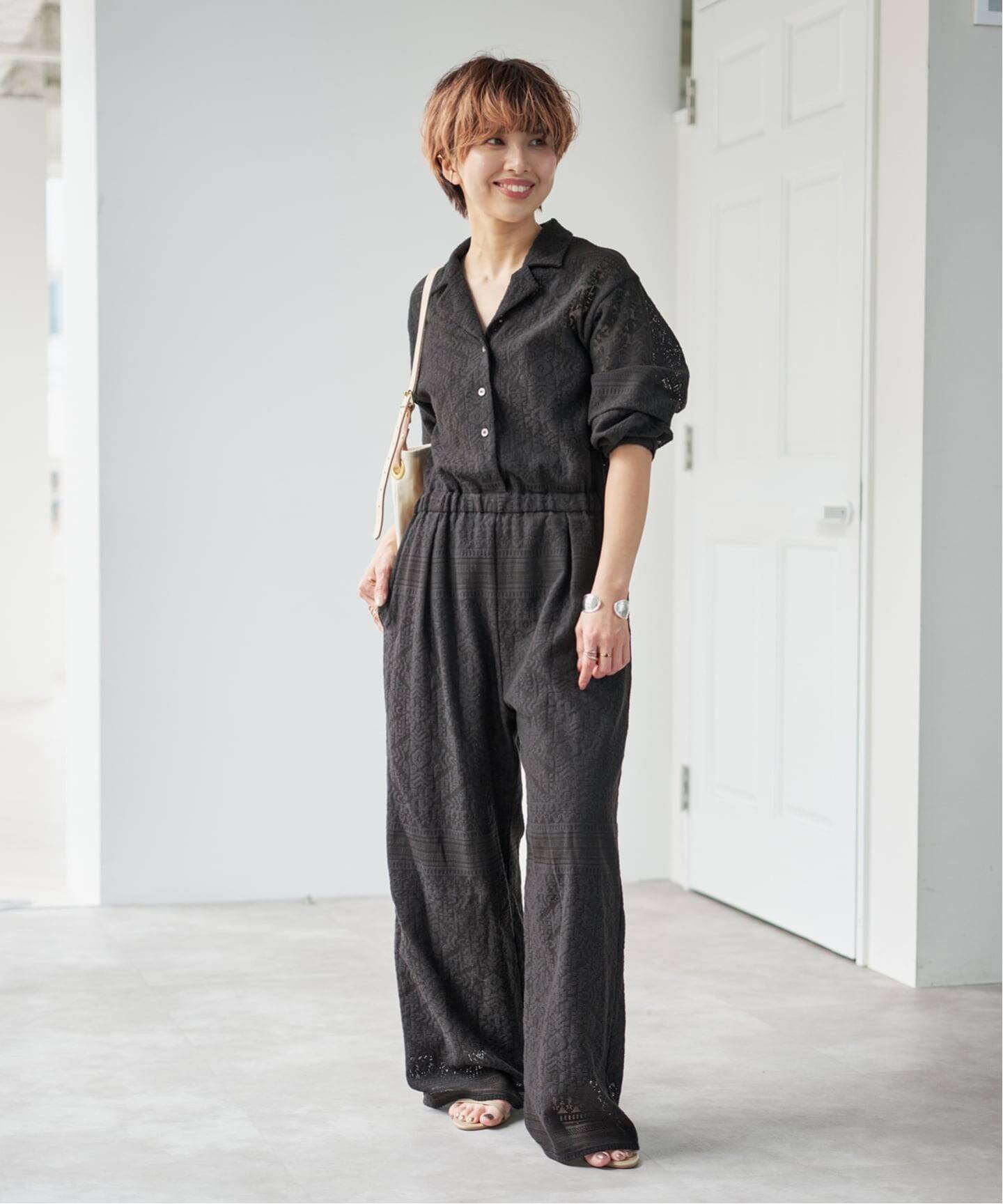 Spick & Span｜《予約》オープンカラーレースジャンプスーツ | Rakuten