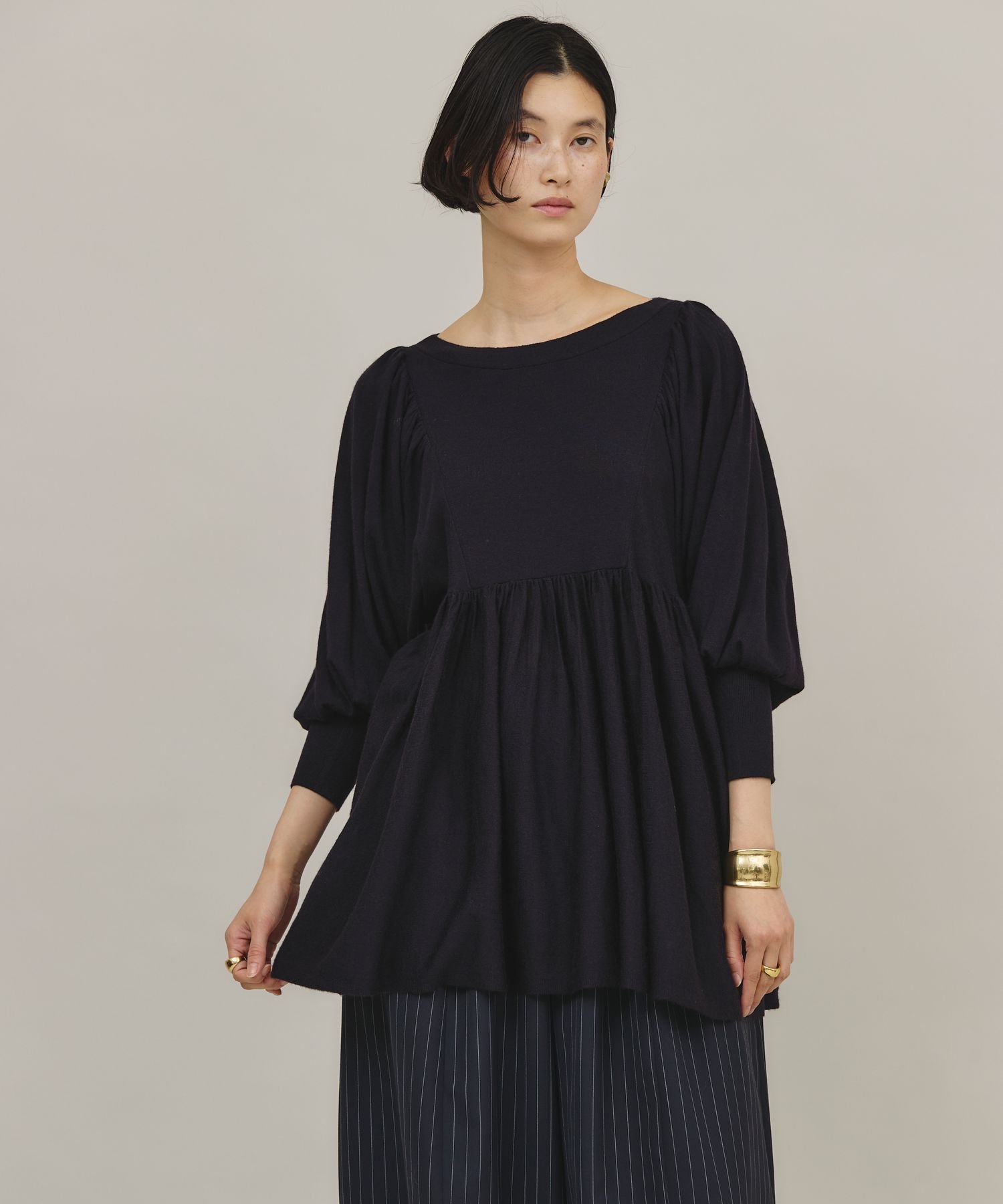 Curensology｜ギャザーニットプルオーバー | Rakuten Fashion(楽天