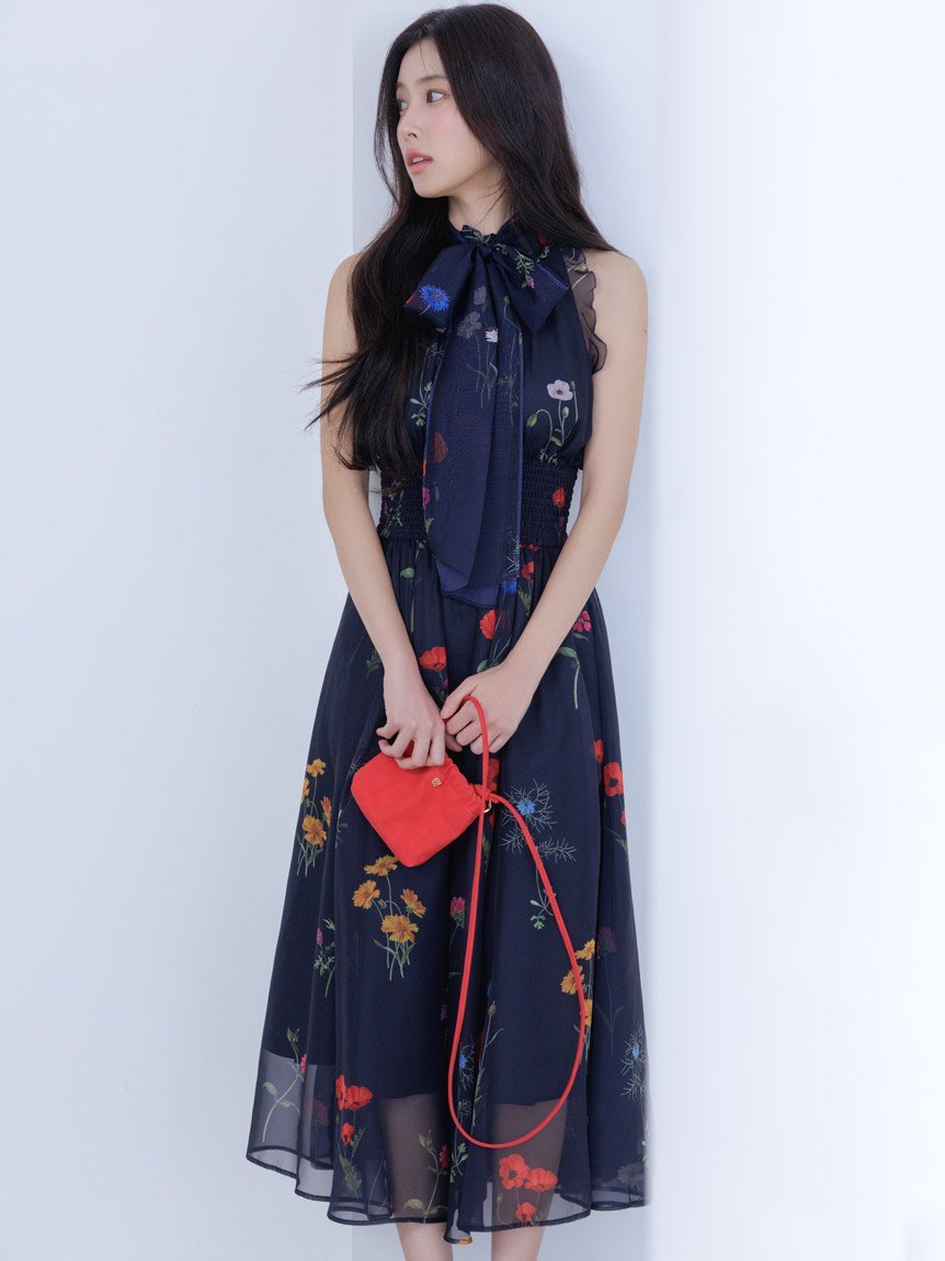 SNIDEL｜バックリボンシフォンワンピース | Rakuten Fashion(楽天