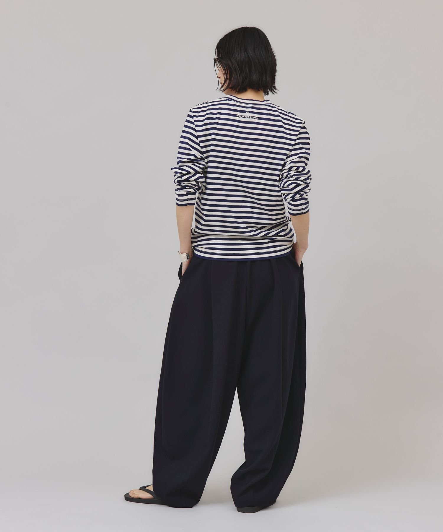 カレンソロジー＜&RC＞ボーダーロングスリーブプルオーバー/ネイビー・エクリュ Curensology（カレンソロジー） tシャツ /「＆RC」ボーダーロング