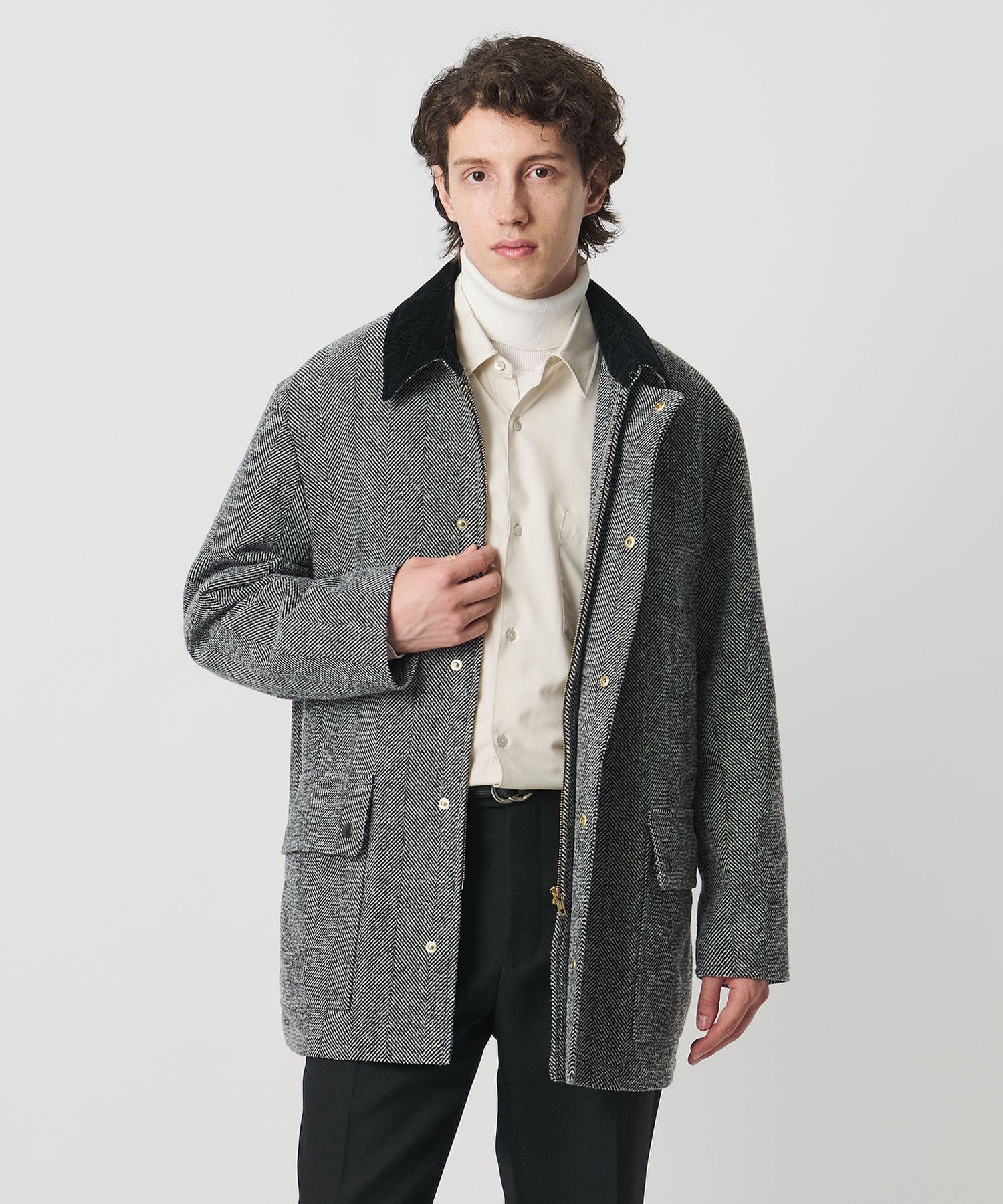 UNITED ARROWS｜ヘリンボーン ミドルレングス フィールドジャケット