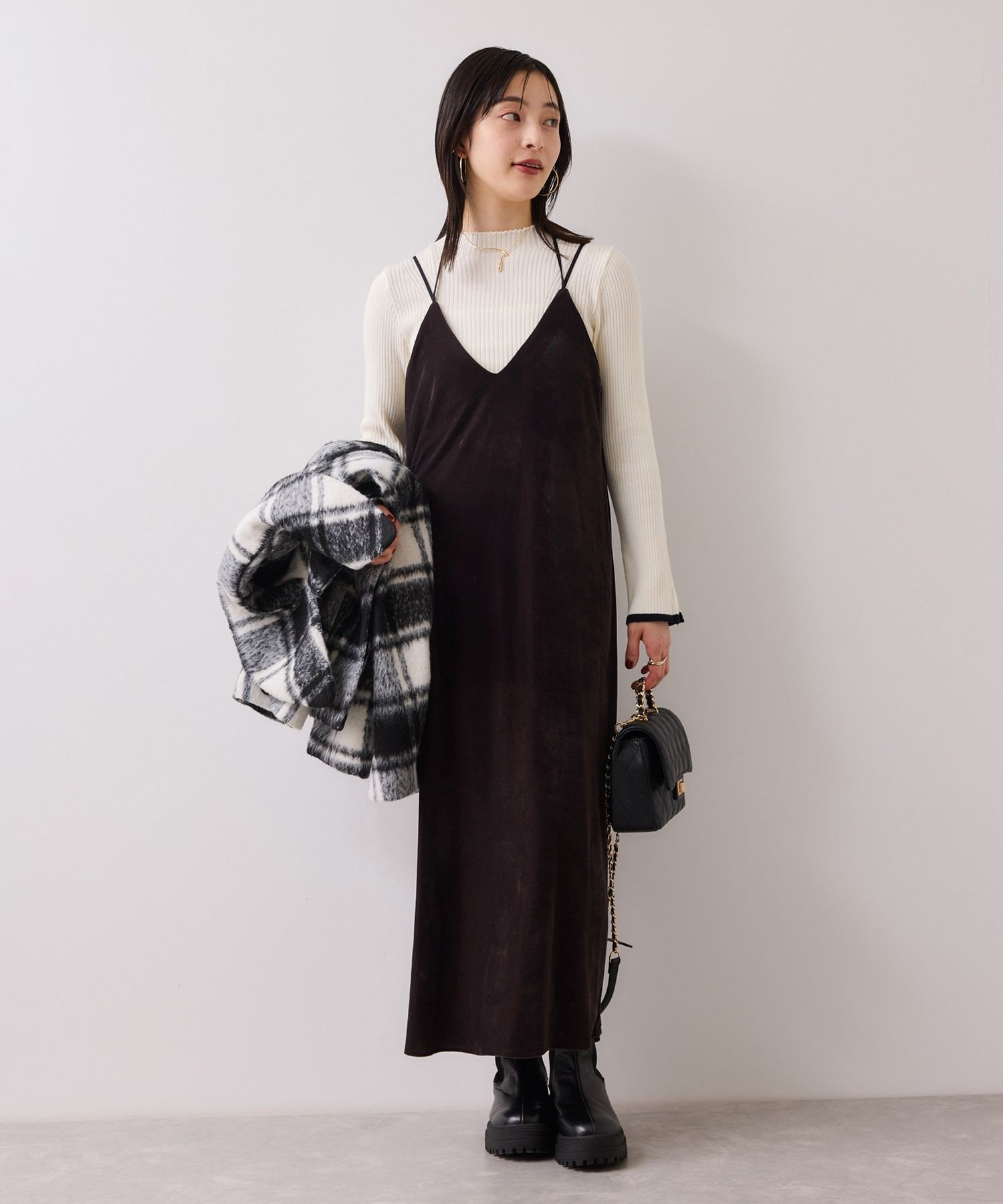 VIS｜刺繍アソートベロアキャミワンピース/2WAY | Rakuten Fashion