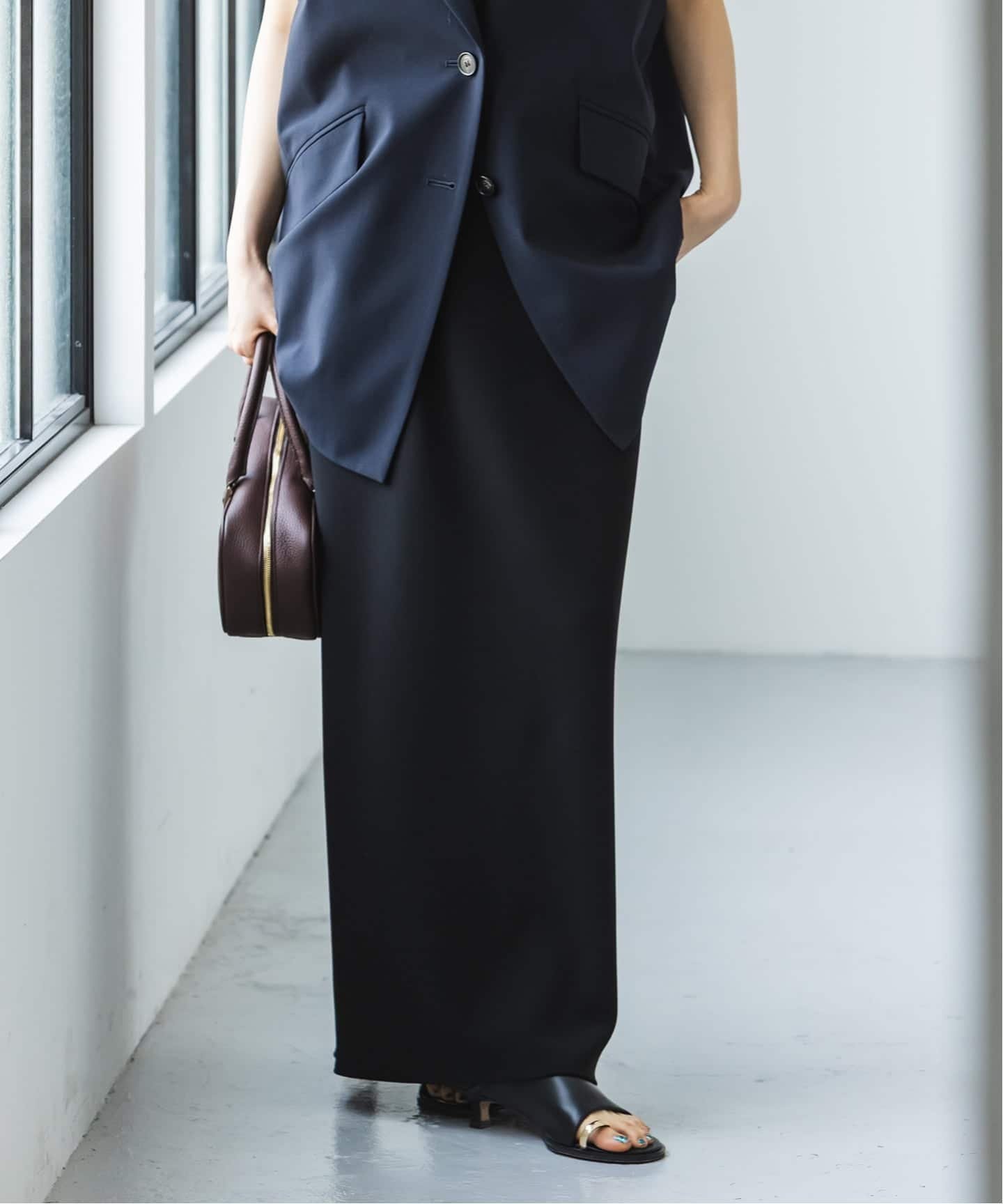 NOBLE｜《追加》コンフォートジャージーライクタイトスカート