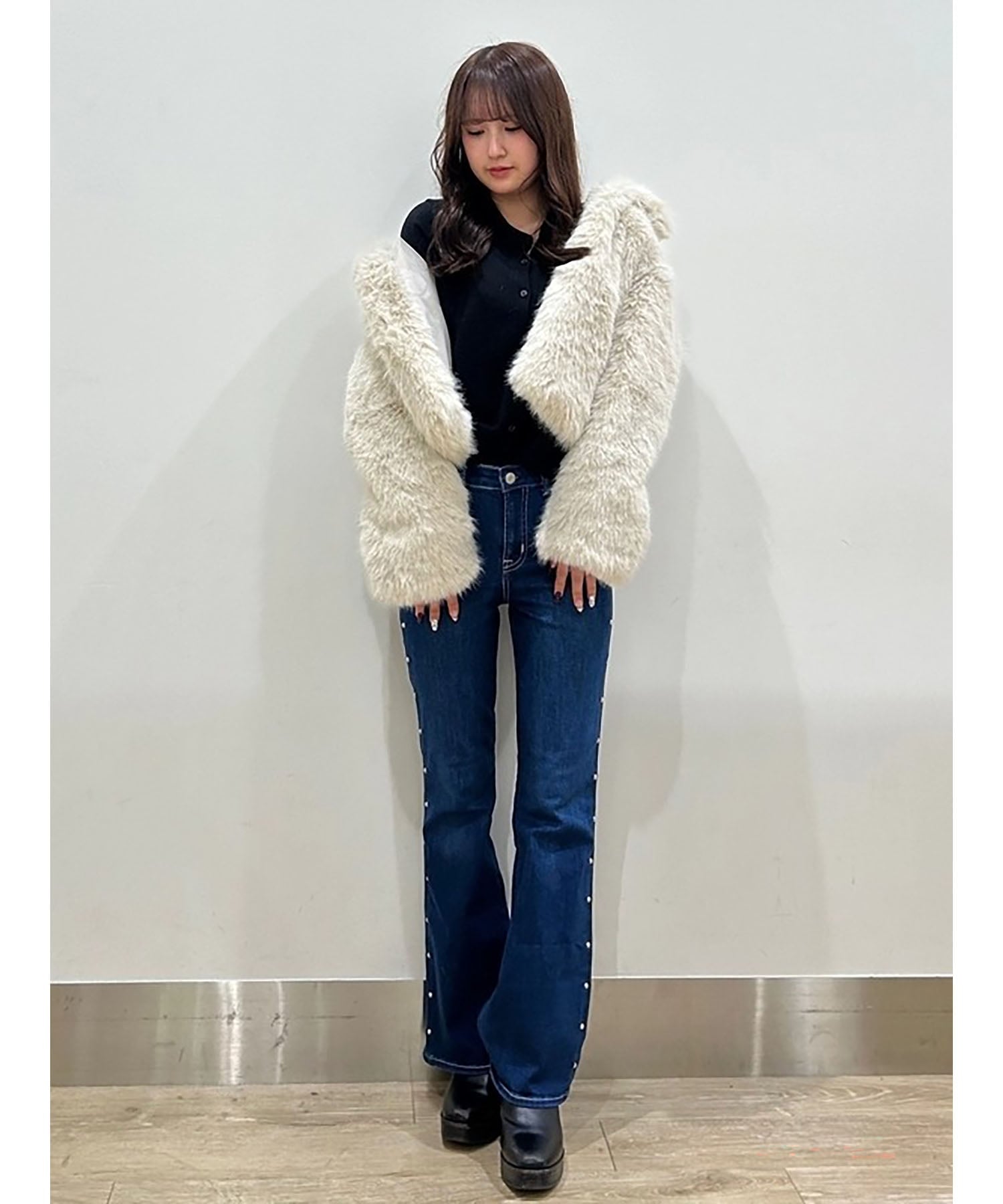 GAP｜(K)リサイクル フェイクファー クロップドコート (キッズ