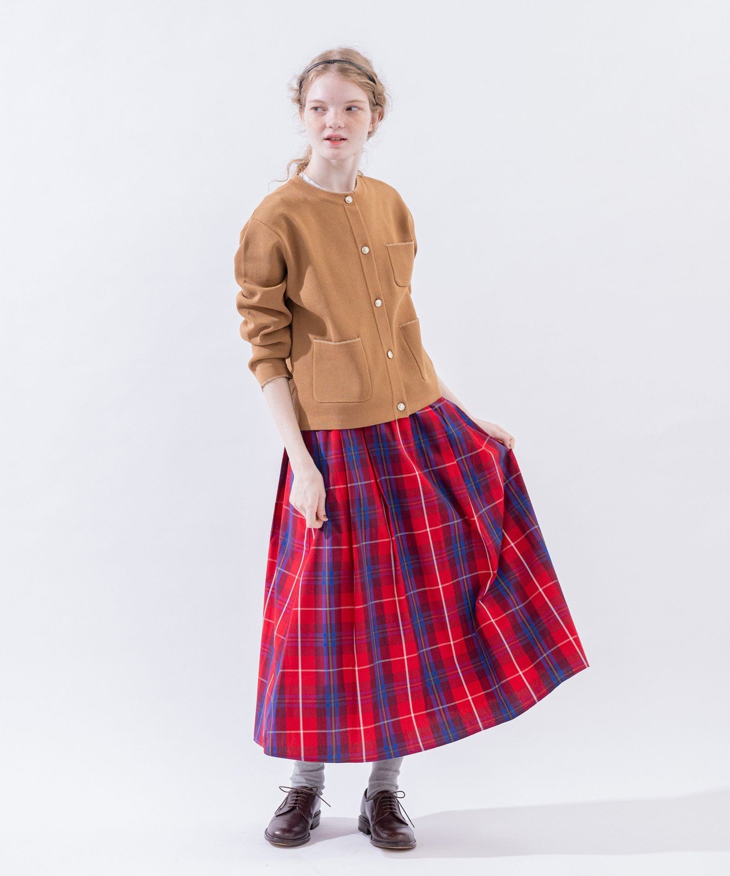 Afternoon Tea LIVING｜タータンチェック柄タックスカート/Afternoon