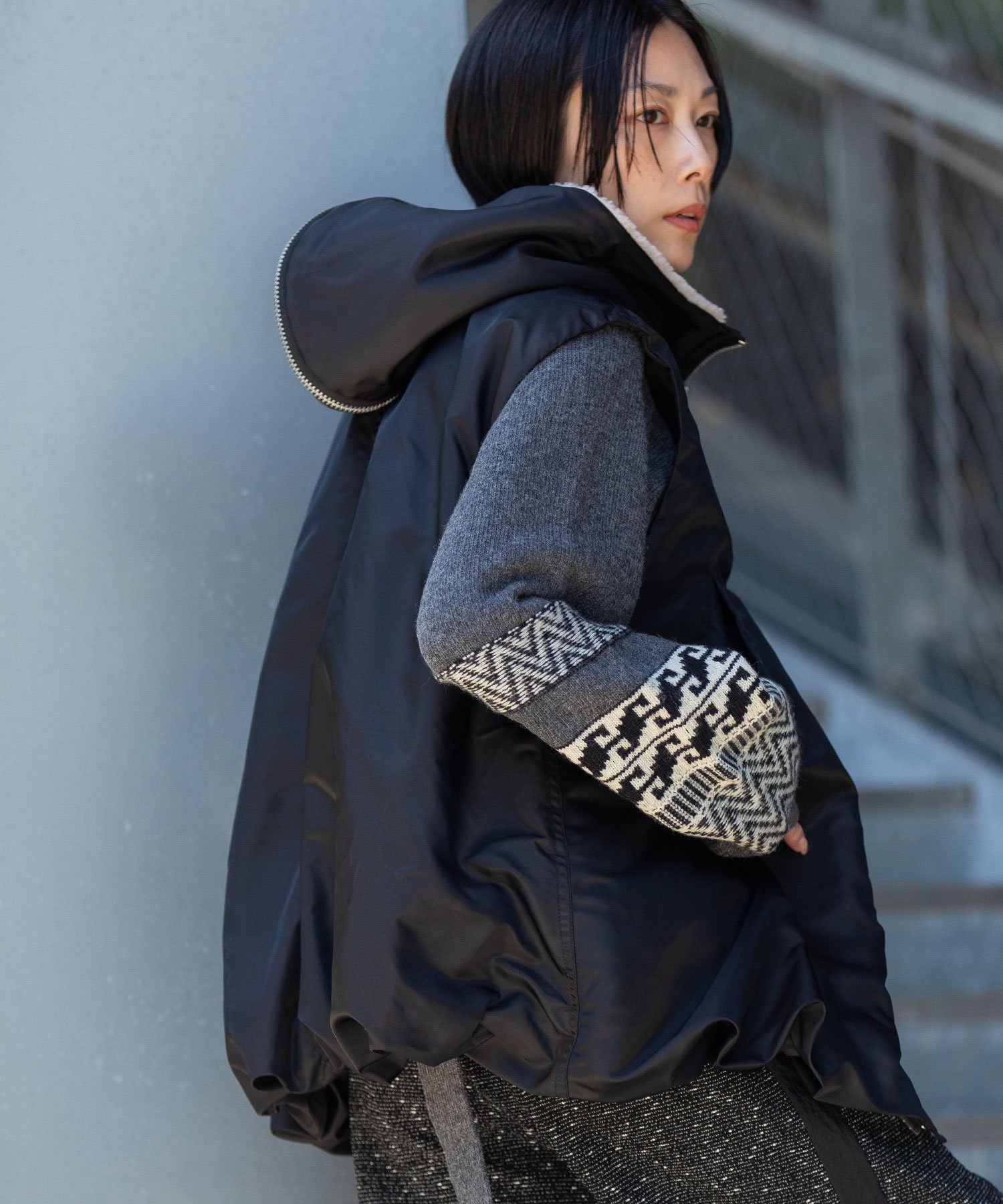 Munich｜ナイロンツイル*シープボアバルーンフライトベスト | Rakuten