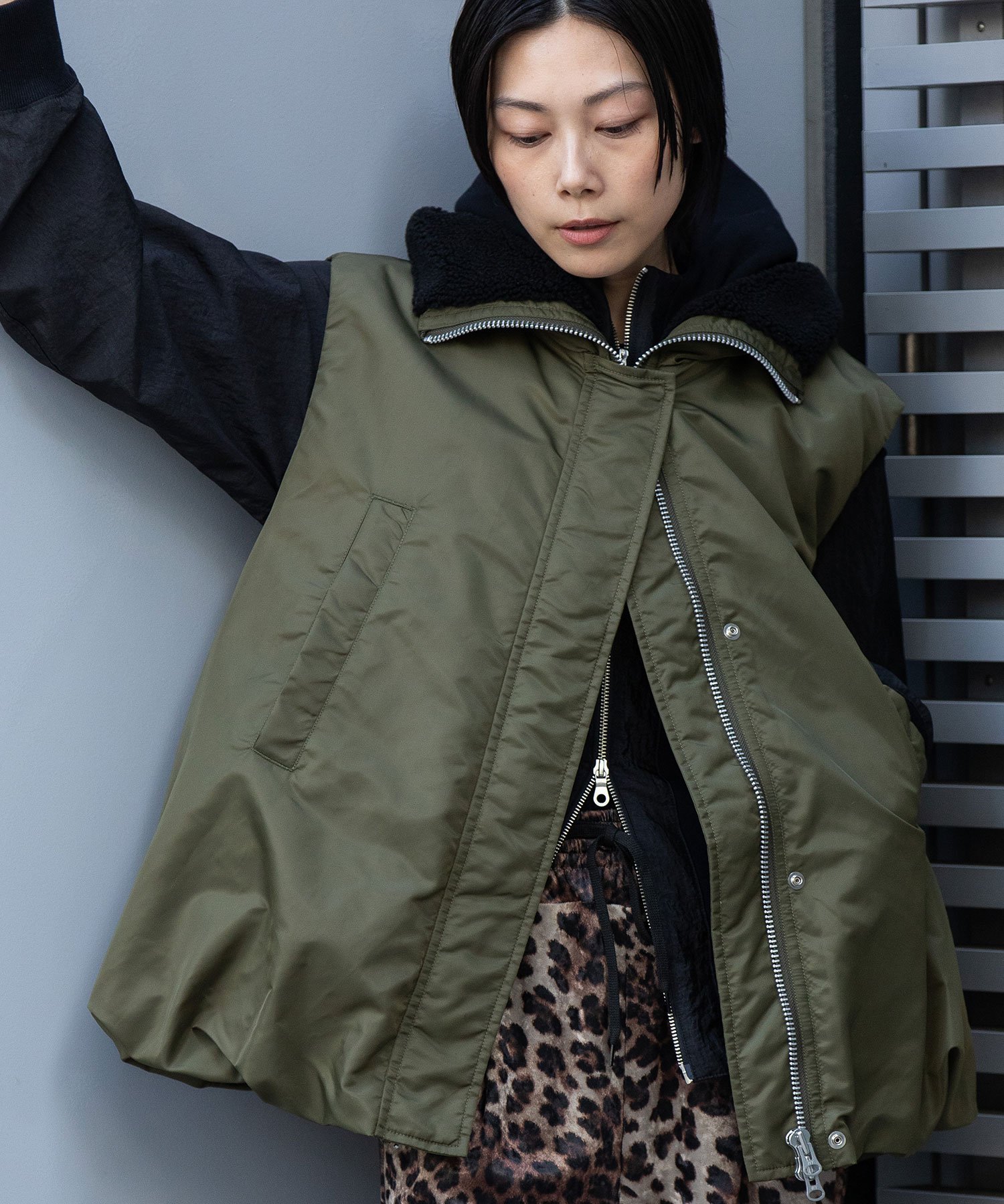 Munich｜ナイロンツイル*シープボアバルーンフライトベスト | Rakuten