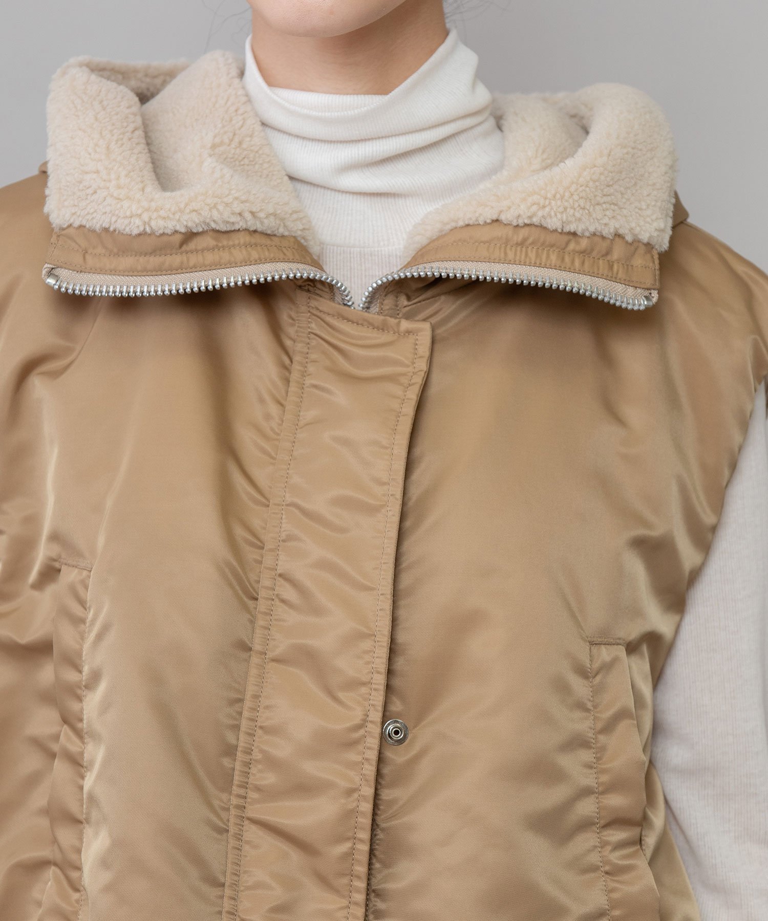 Munich｜ナイロンツイル*シープボアバルーンフライトベスト | Rakuten