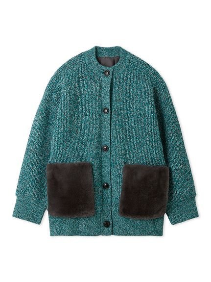 Mila Owen｜2WAYファーポケットMIXヤーンカーディガン | Rakuten