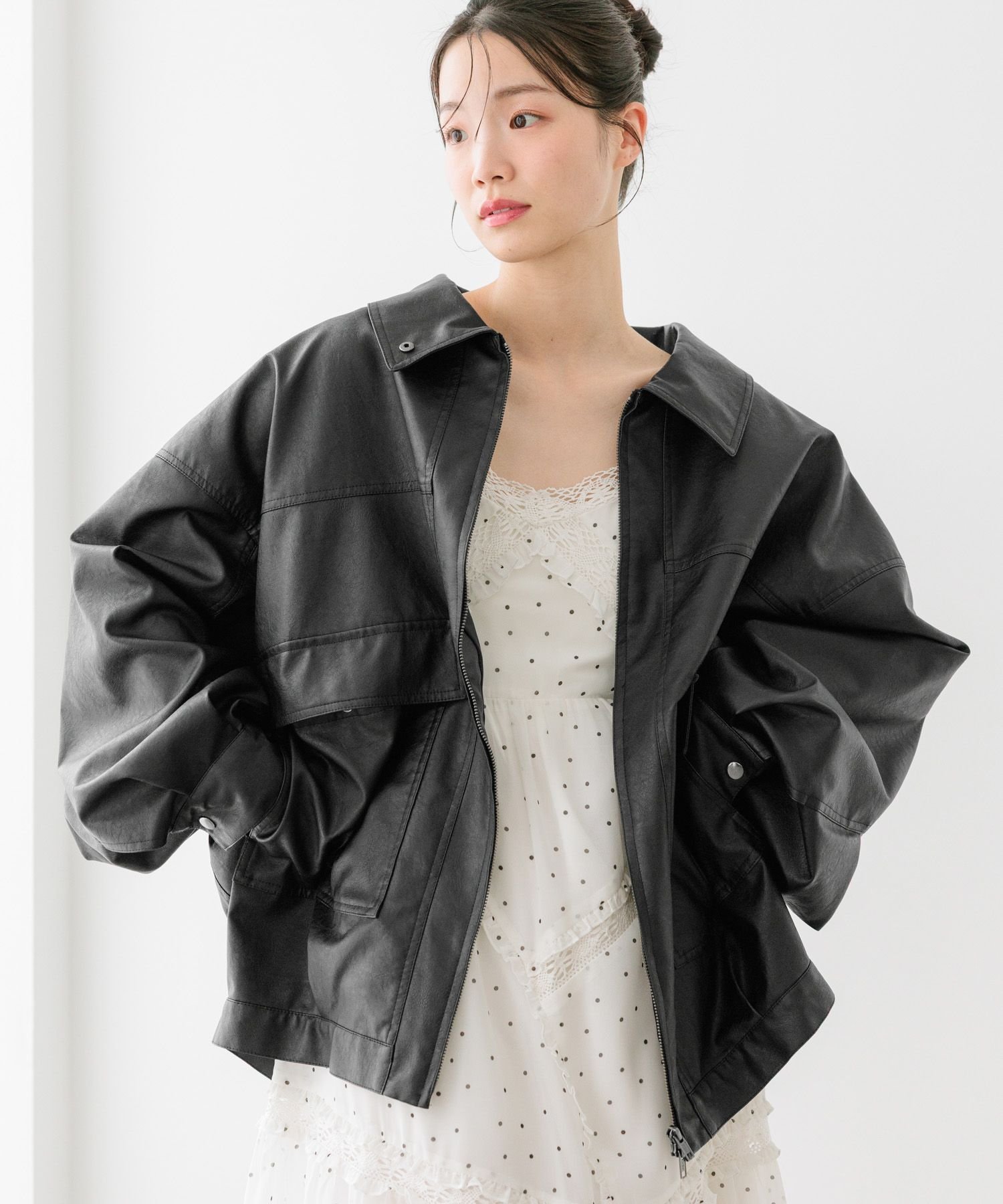 Heather｜フェイクレザーBIGブルゾン2 | Rakuten Fashion(楽天