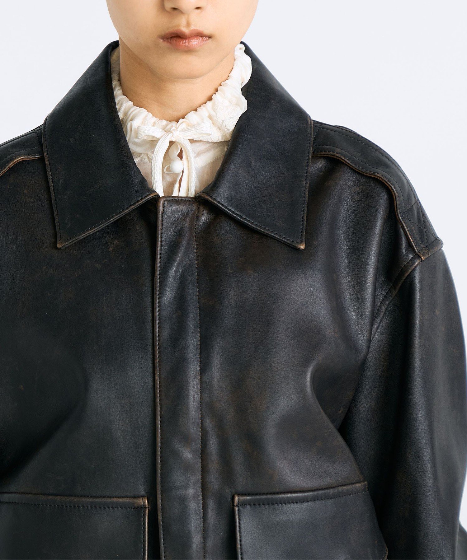 TOMORROWLAND｜クラッシュレザー A-2ジャケット | Rakuten Fashion