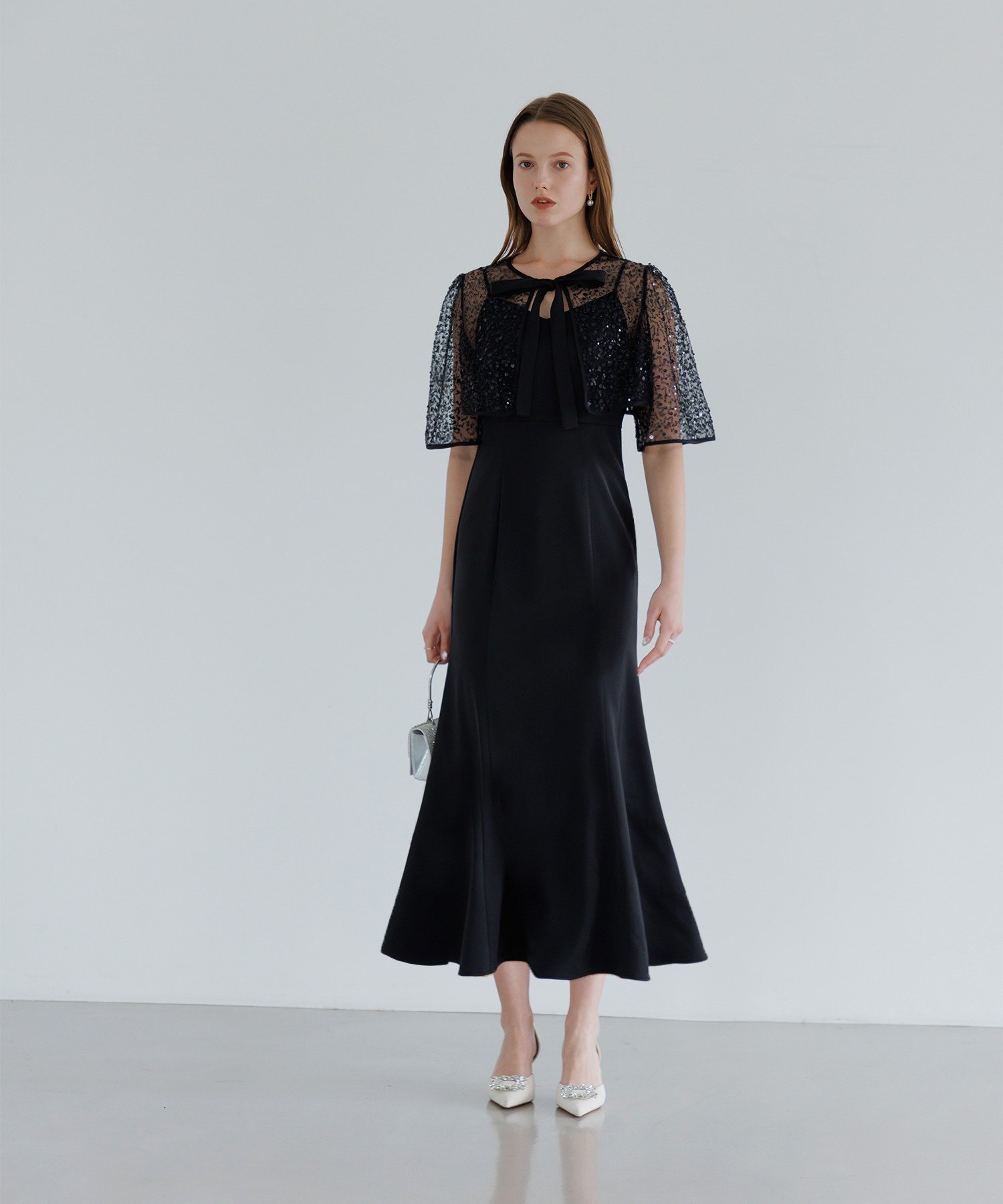 Leja｜LEJA/配色パイピング花柄ボレロ付きベロアマーメイドキャミ