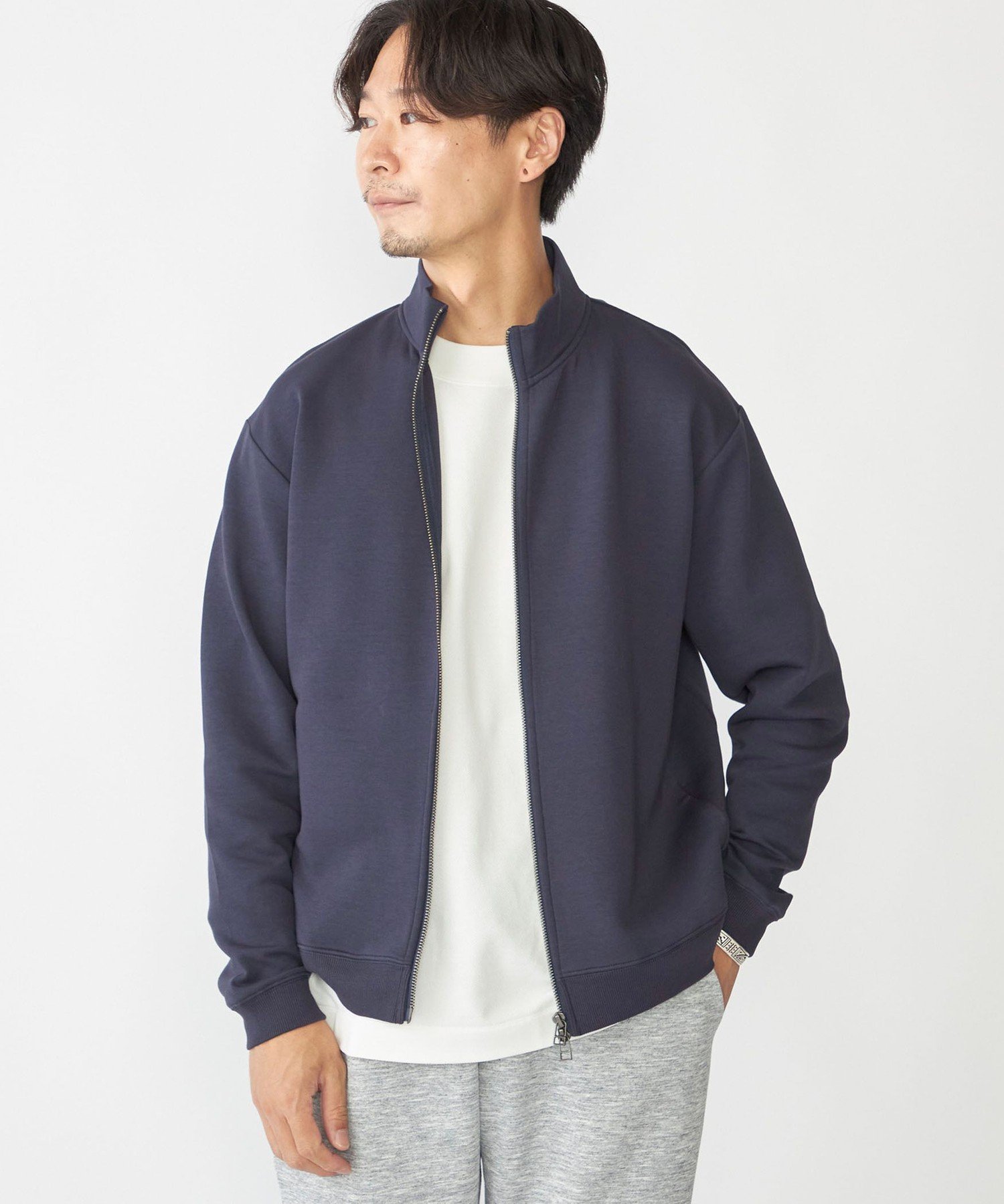 SHIPS｜【WEB限定】SHIPS: ハイゲージ ダブルニット スタンド ジップ