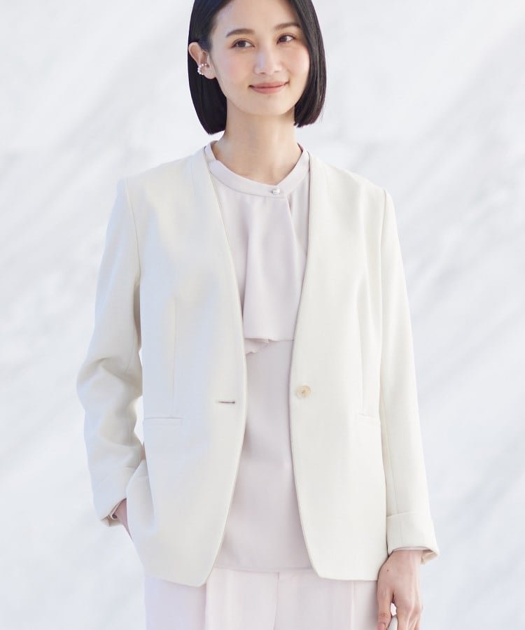 INDIVI｜【洗える/スーツ】ノーカラージャケット | Rakuten Fashion