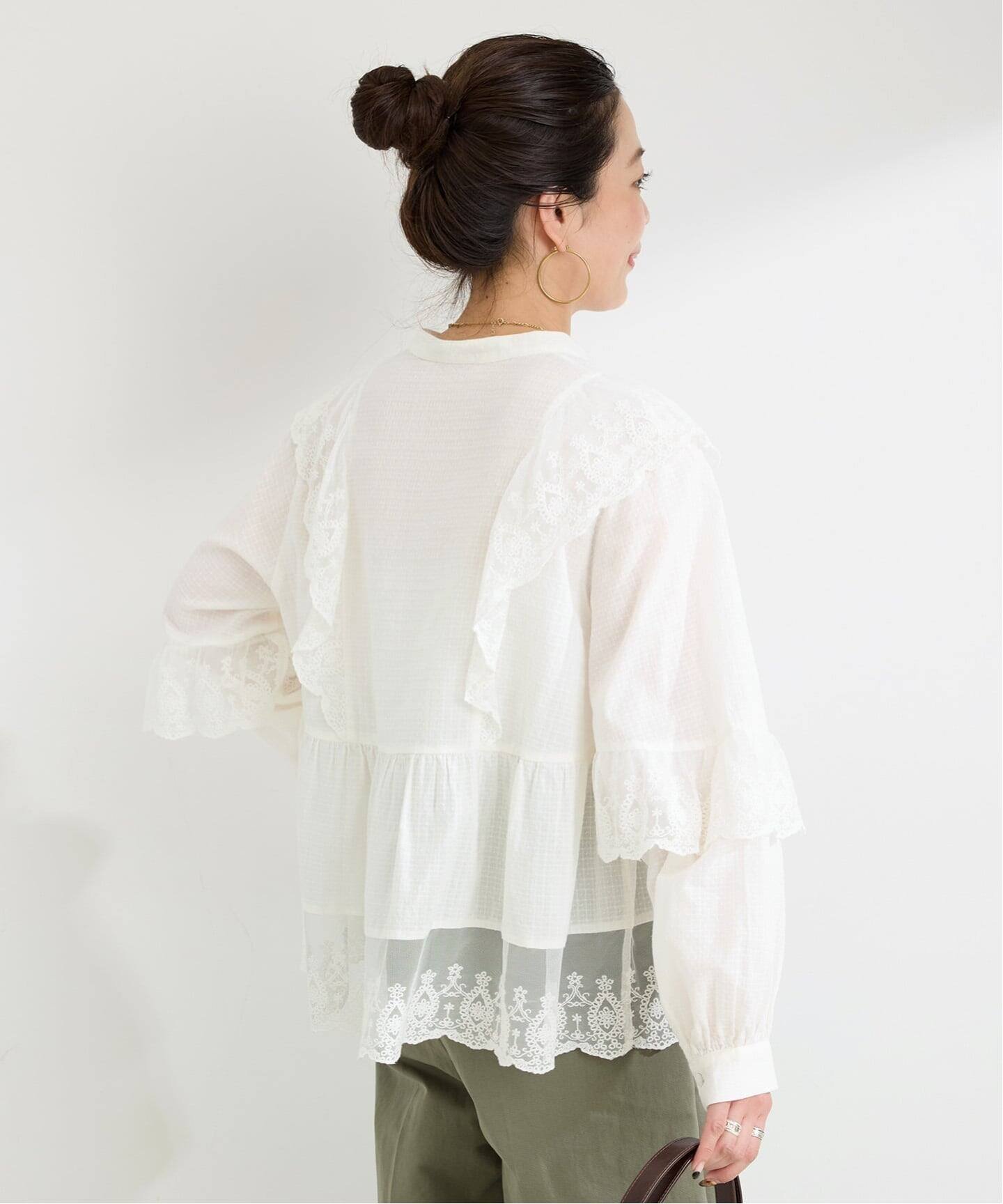 B.C STOCK｜手洗い可 / レースフリルブラウス | Rakuten Fashion(楽天