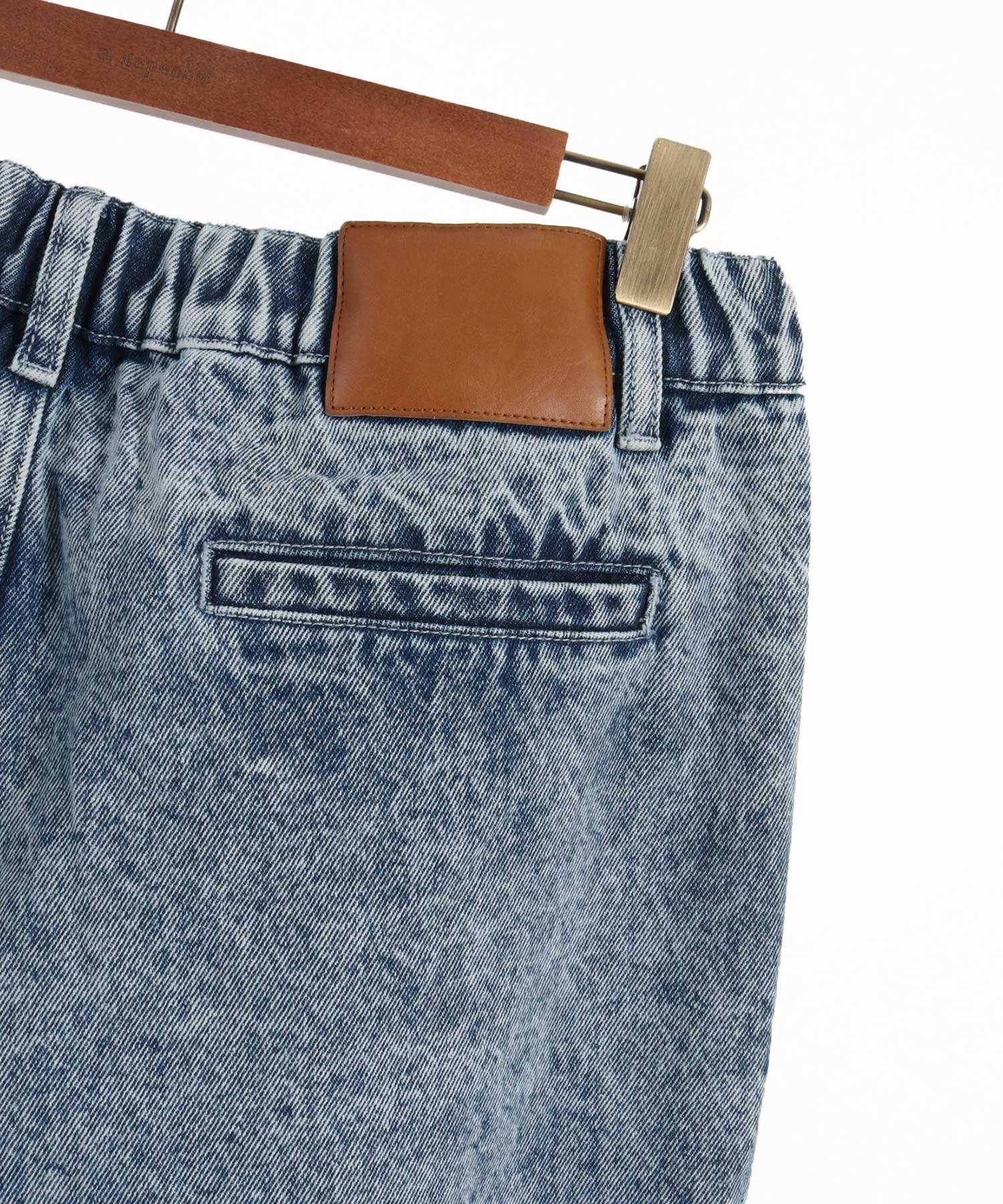 CAMBIO｜mp12355- Chemical wash denim soft balloon silhouette pants