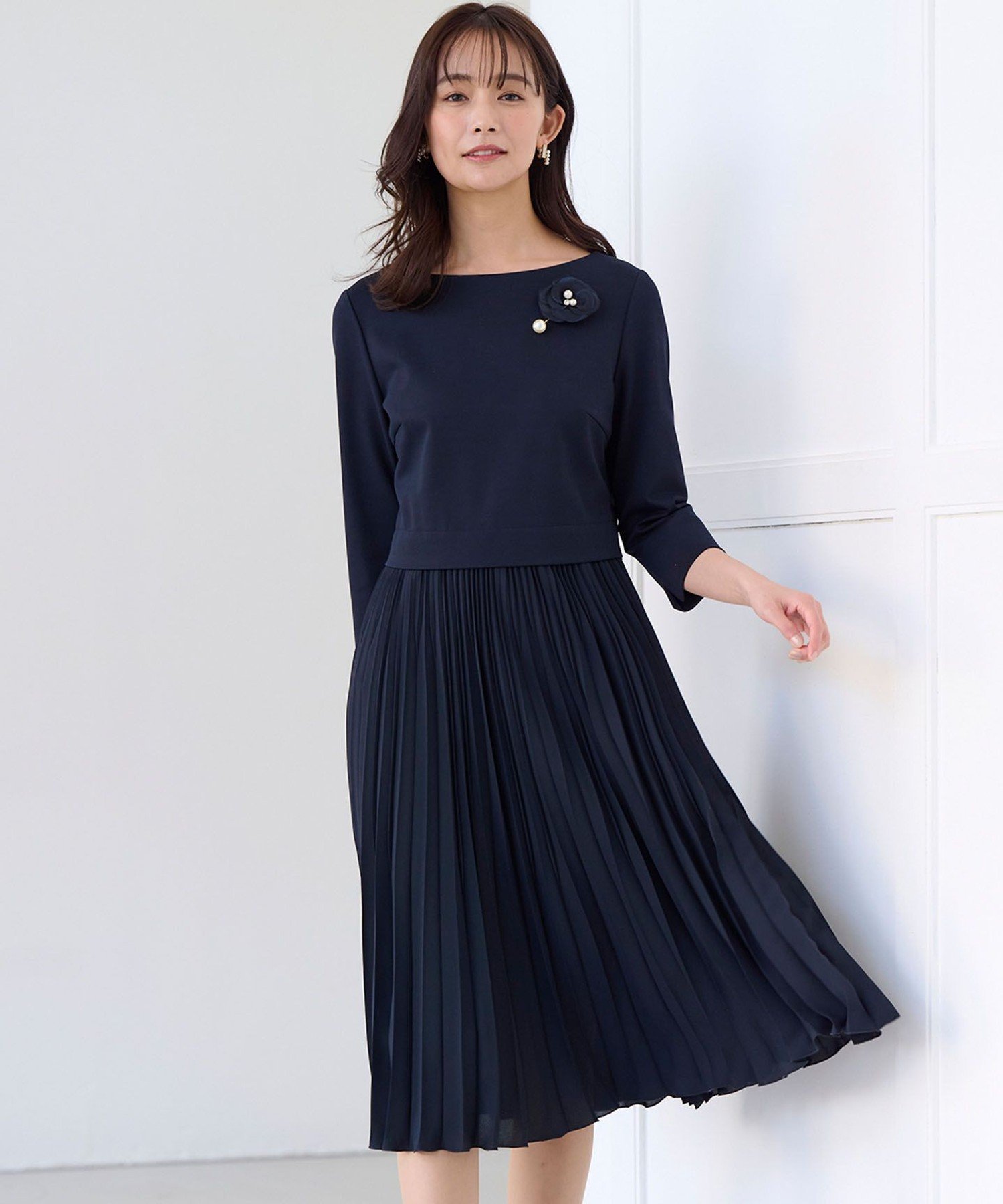 組曲｜【KUMIKYOKU NAVY】ジャージーコンビプリーツ ワンピース