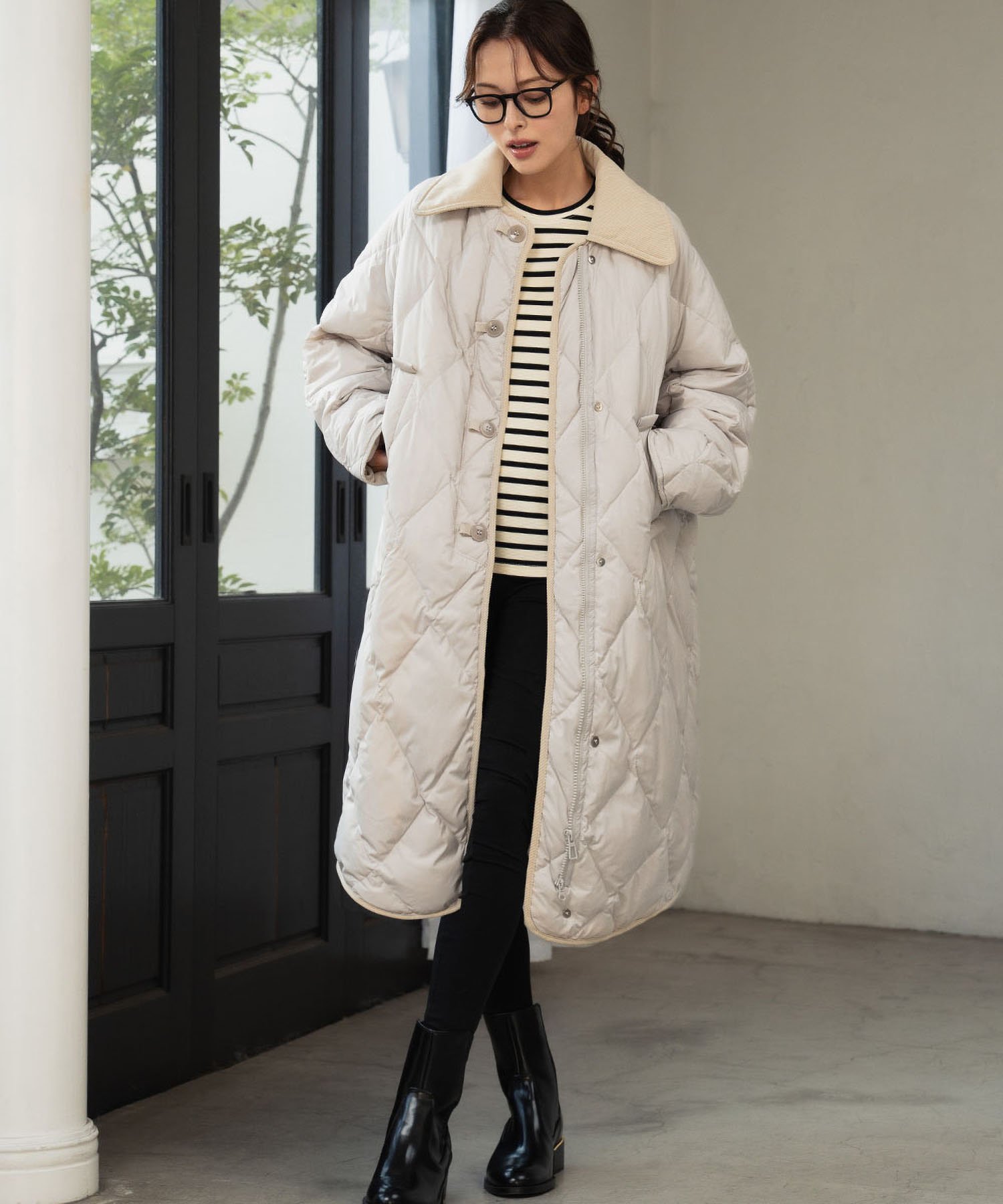 RIVER FIELD & Co.｜【高品質ダウン90%】 ステンカラー キルティング