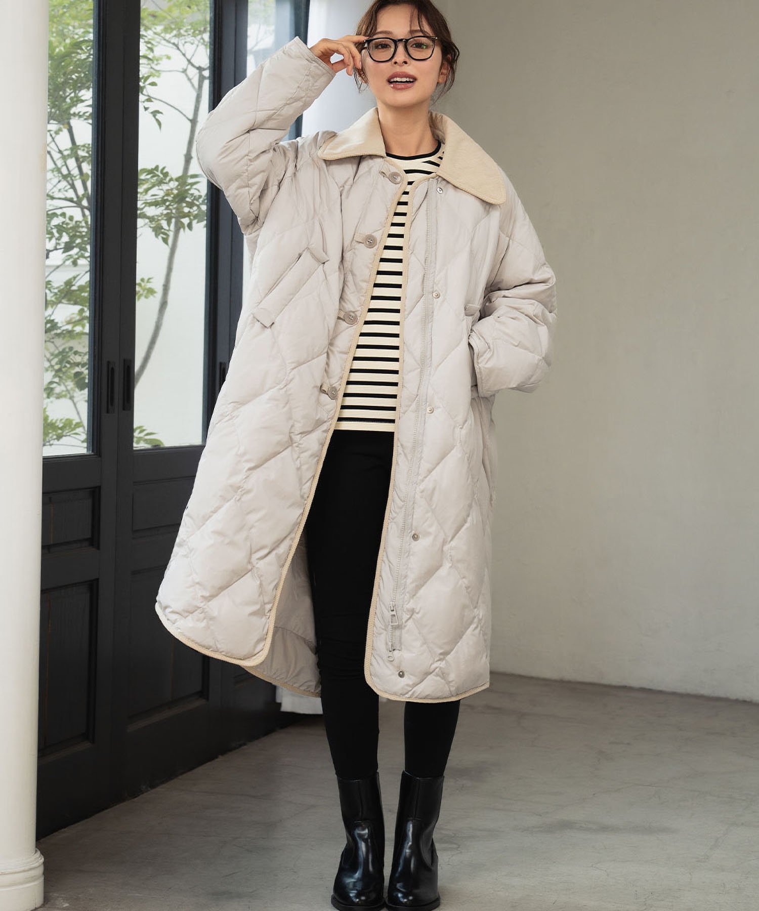 RIVER FIELD & Co.｜【高品質ダウン90%】 ステンカラー キルティング