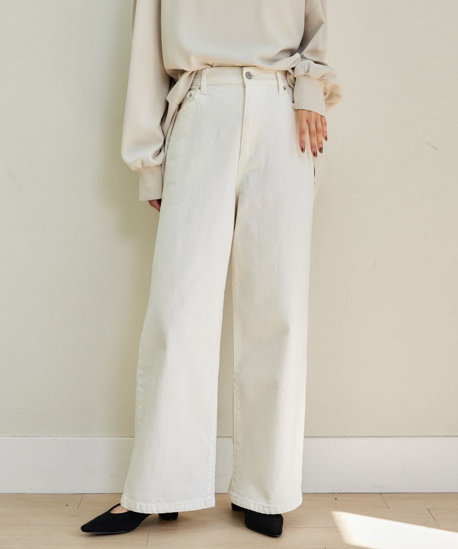 BARNYARDSTORM｜ソフトウエストワイドデニムパンツ【一部店舗限定