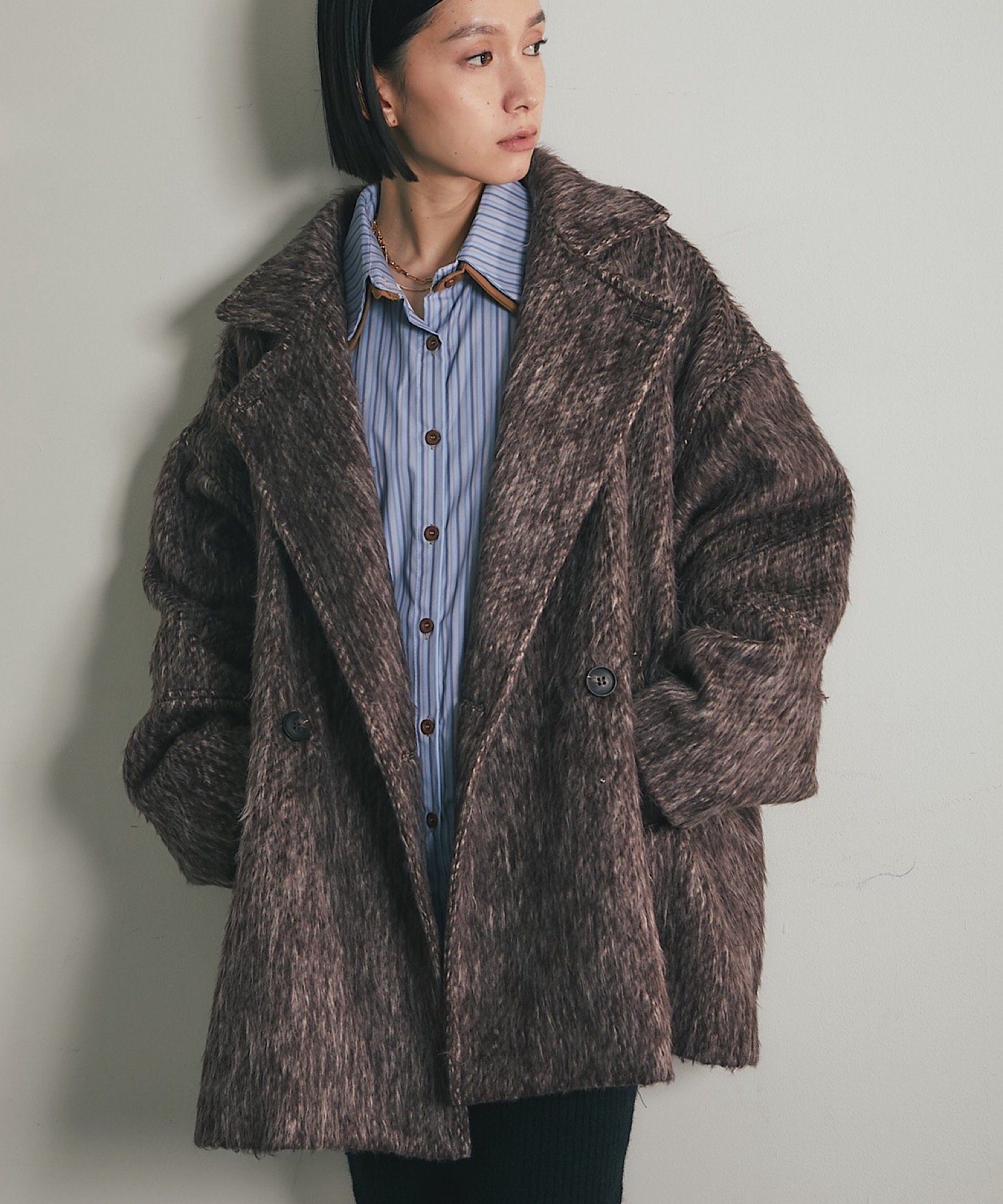 SMILE ORCHID｜シャギーダブルコート | Rakuten Fashion(楽天