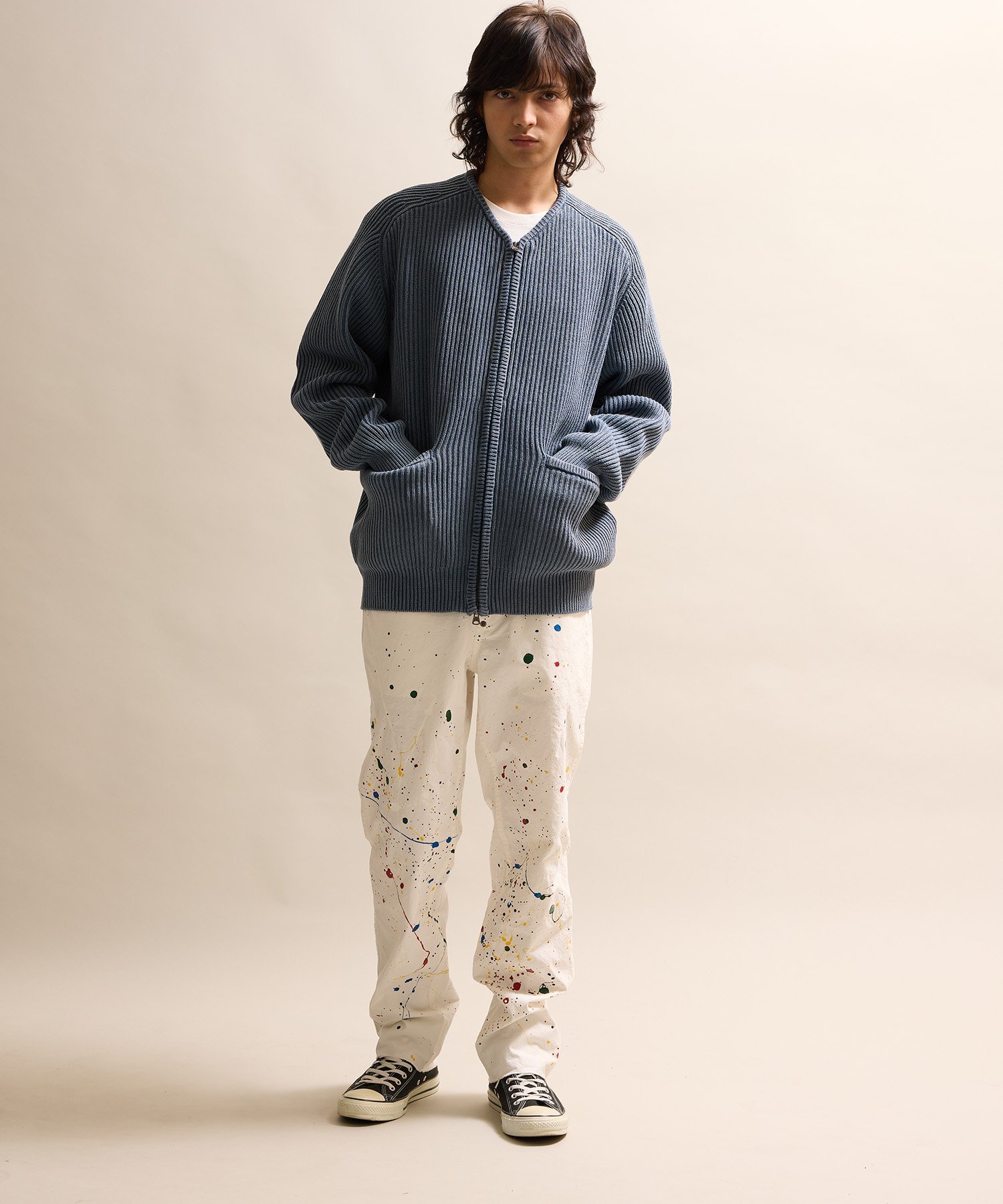 NUMBER (N)INE｜VINTAGE OVERDYE ACID WASH ZIP CARDIGAN | Rakuten