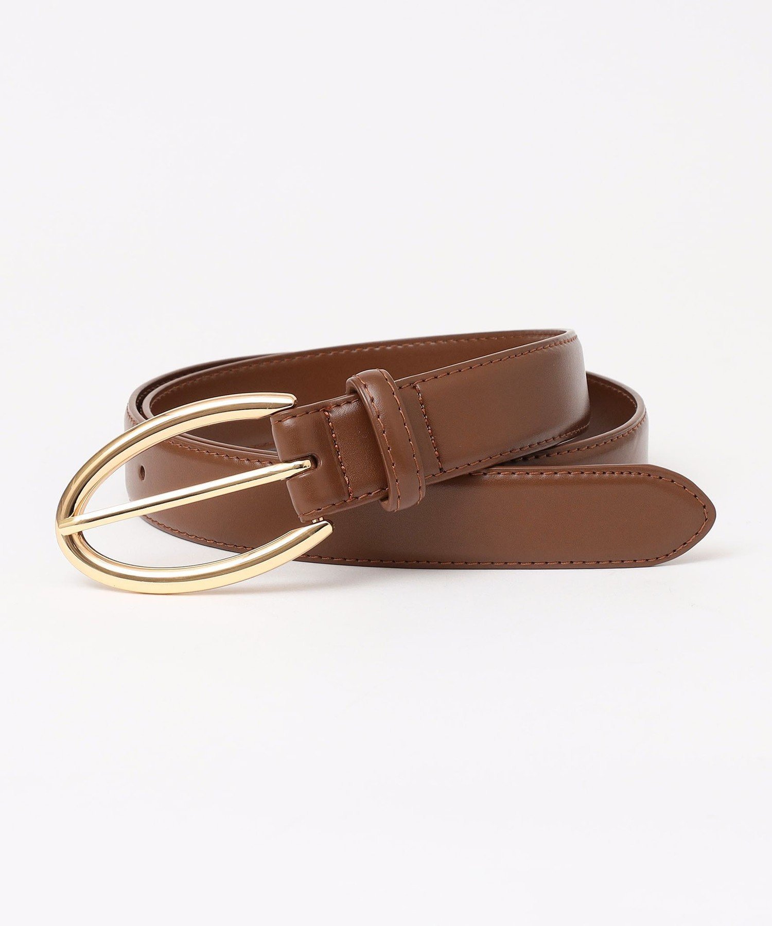 SHIPS｜quaranciel: オーバル バックル ステッチ レザー ベルト